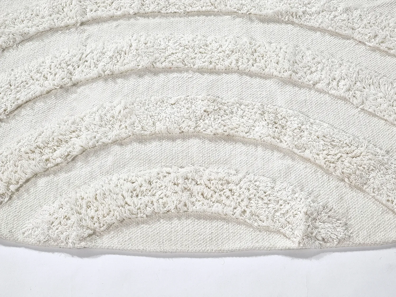 Okrągły dywan - Everly Natural Cotton Shaggy (offwhite)