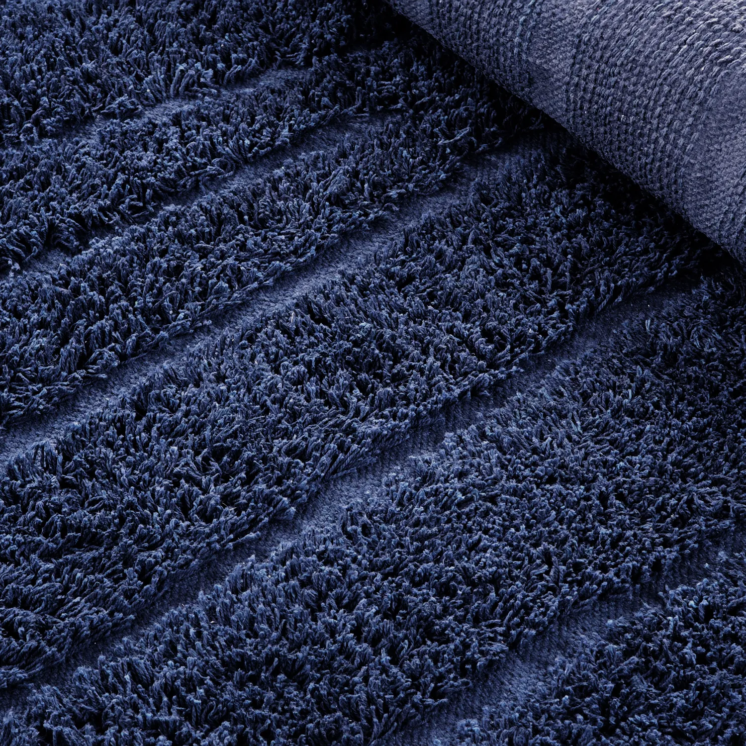 Okrągły dywan - Farley Natural Cotton Shaggy (niebieski)
