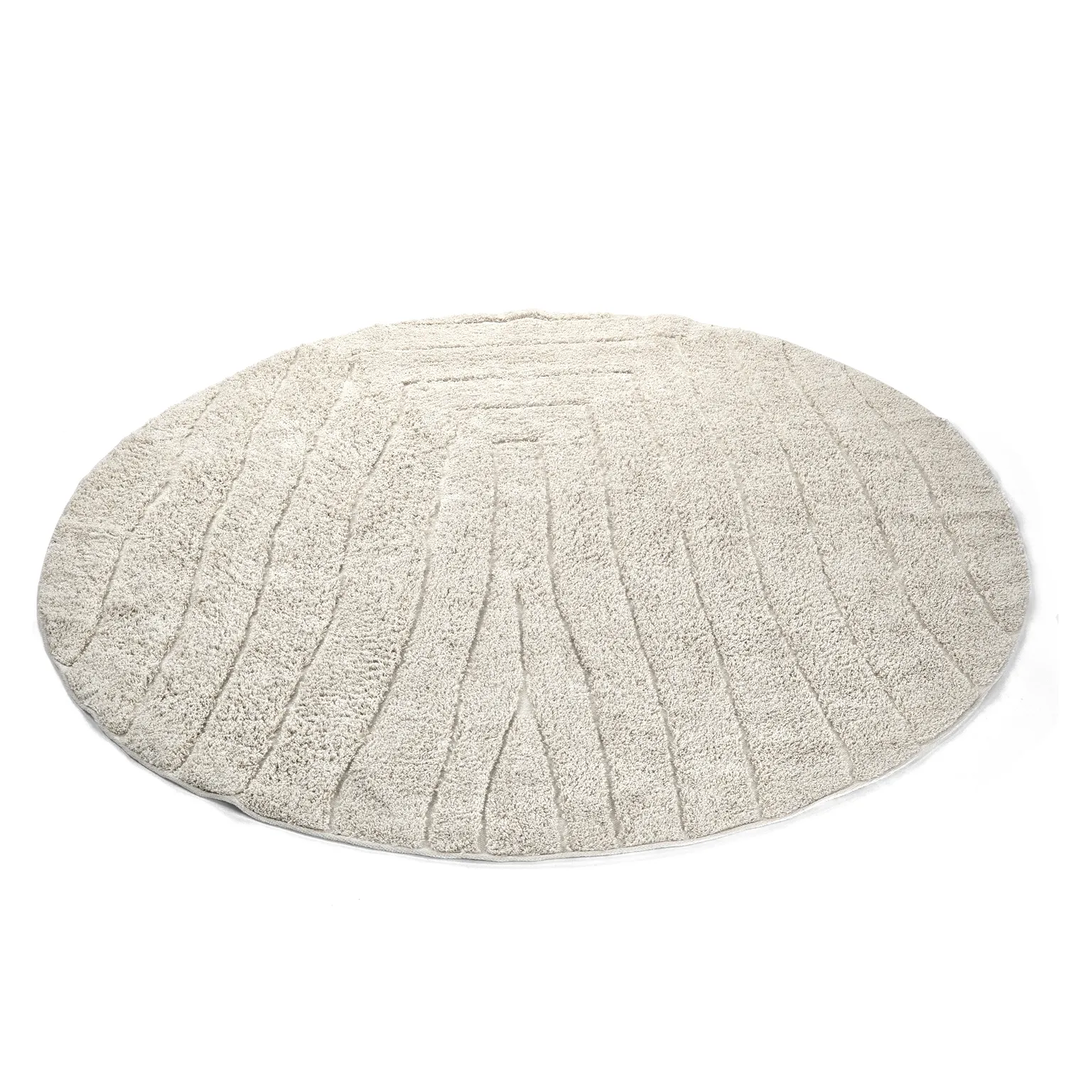 Okrągły dywan - Farley Natural Cotton Shaggy (białawy)