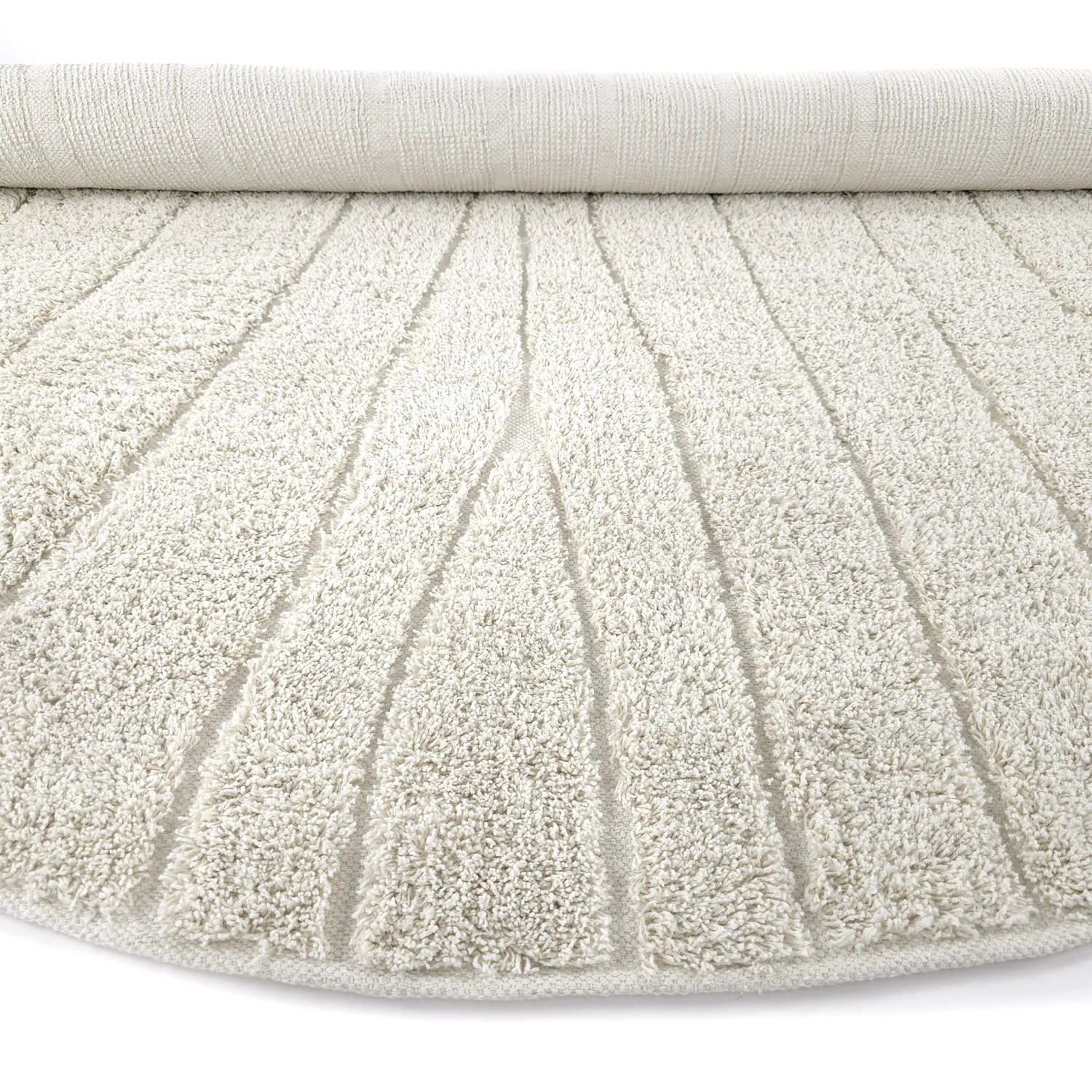 Okrągły dywan - Farley Natural Cotton Shaggy (białawy)