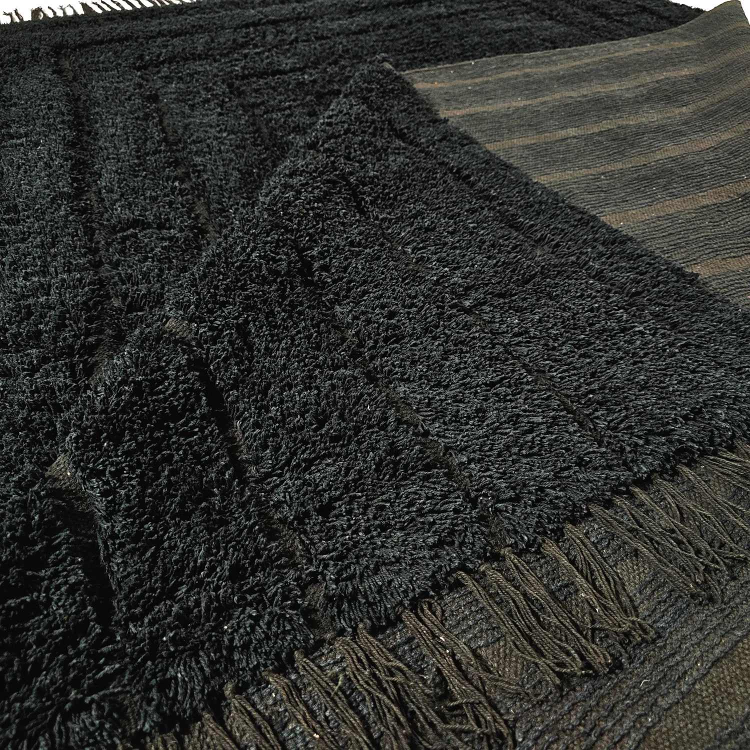 Dywany shaggy - Farley Natural Cotton Shaggy (czarny)