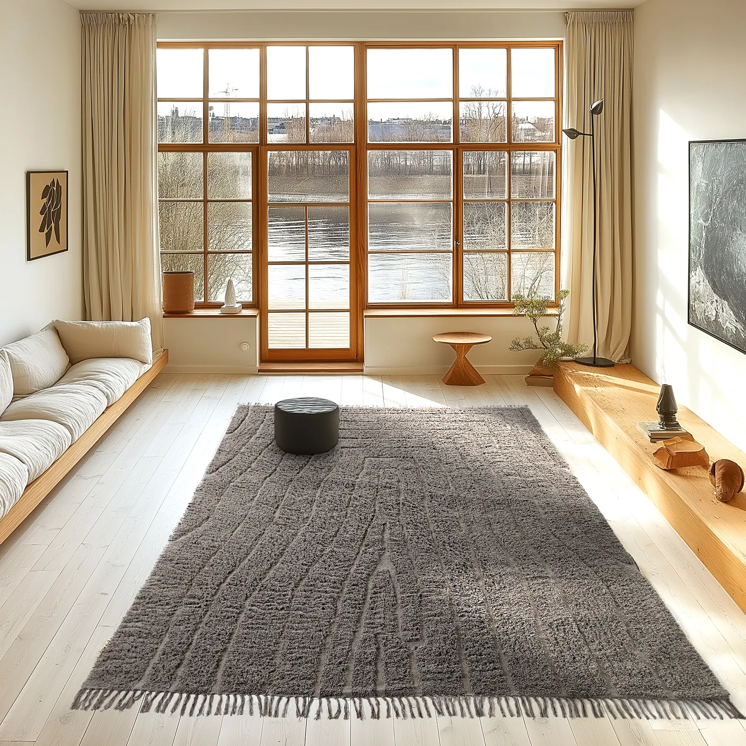 Dywany shaggy - Farley Natural Cotton Shaggy (kolor ciemnoszary)