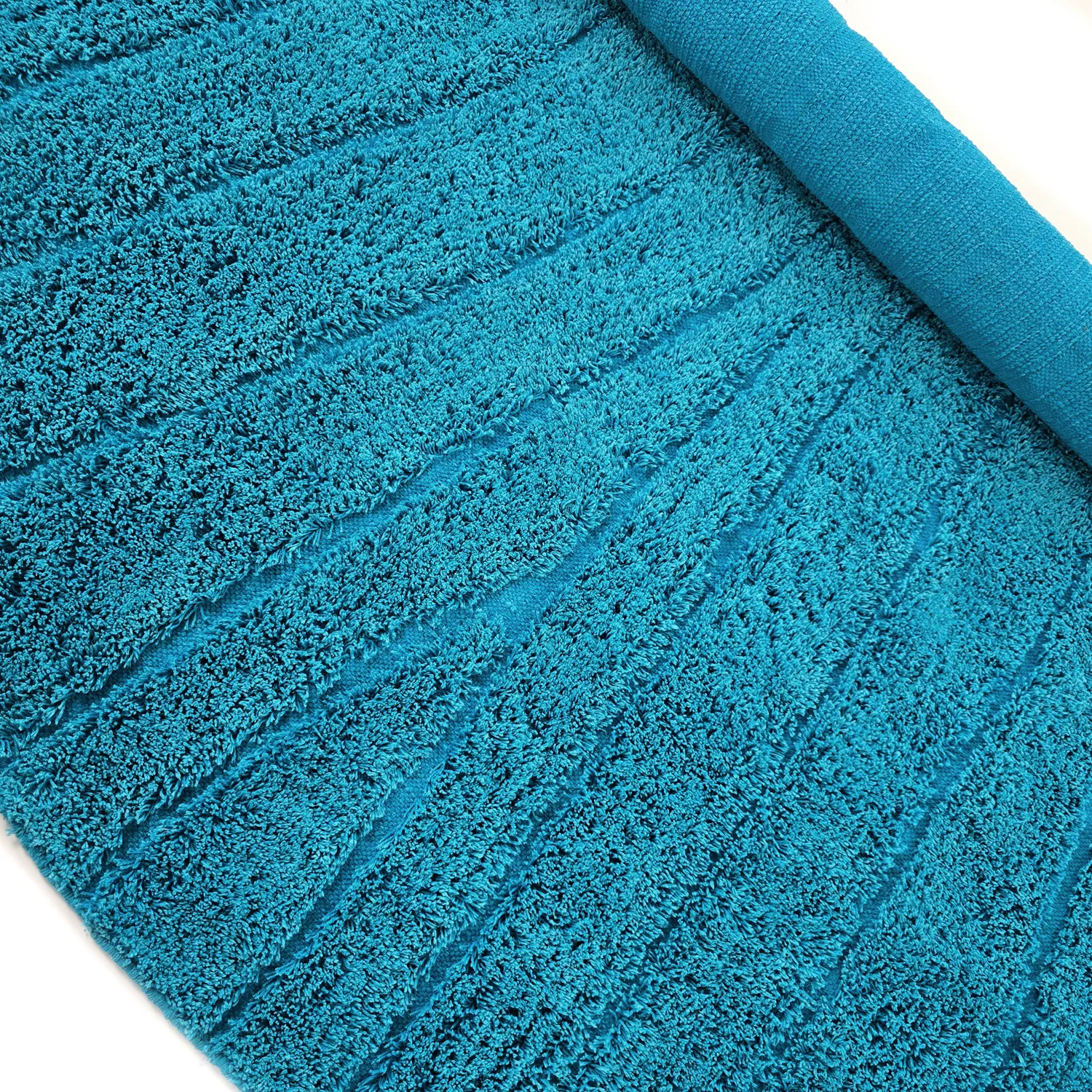Okrągły dywan - Farley Natural Cotton Shaggy (turkus)