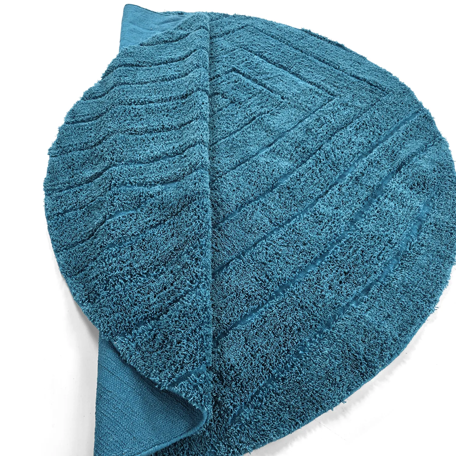 Okrągły dywan - Farley Natural Cotton Shaggy (turkus)