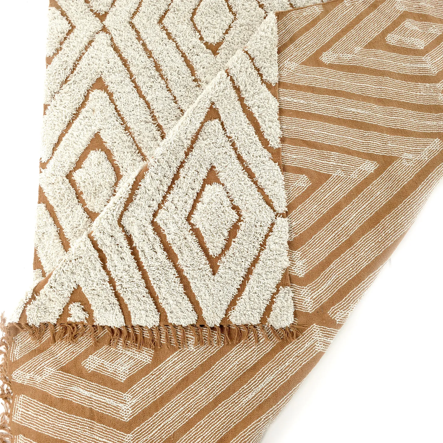 Dywany shaggy - Holwell Natural Cotton Shaggy (złamana biel/brąz)