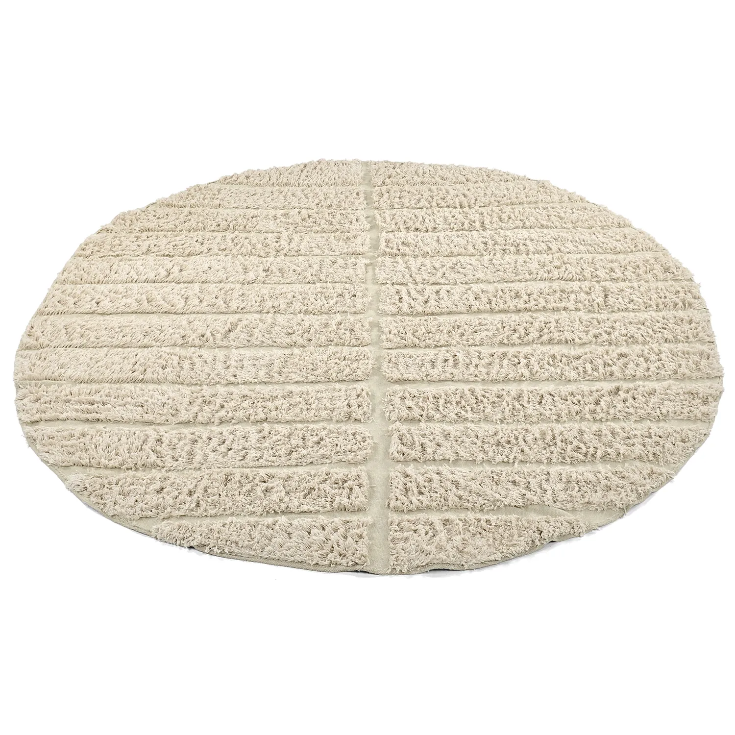 Okrągły dywan - Ikara Natural Cotton Shaggy (krem)