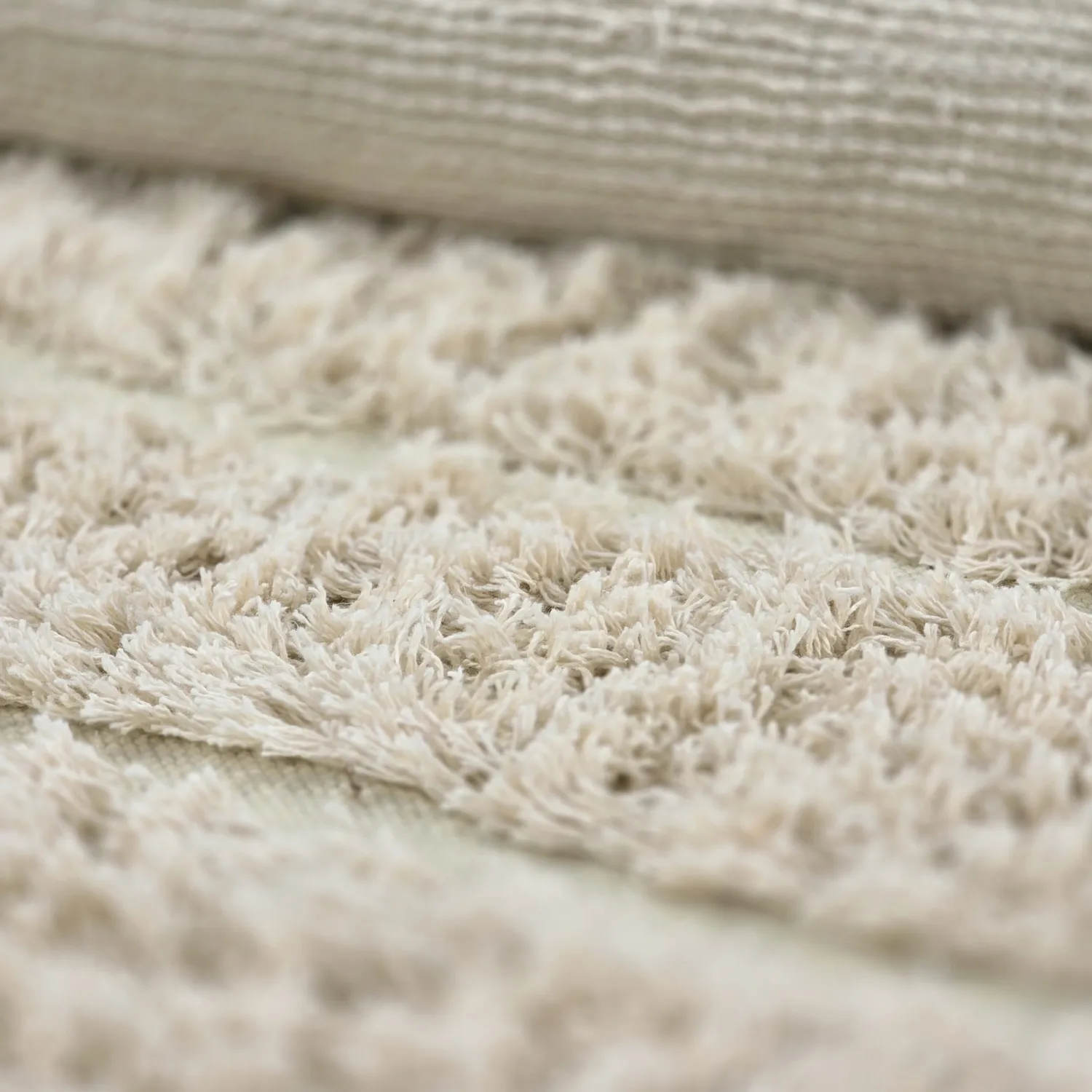 Okrągły dywan - Ikara Natural Cotton Shaggy (krem)
