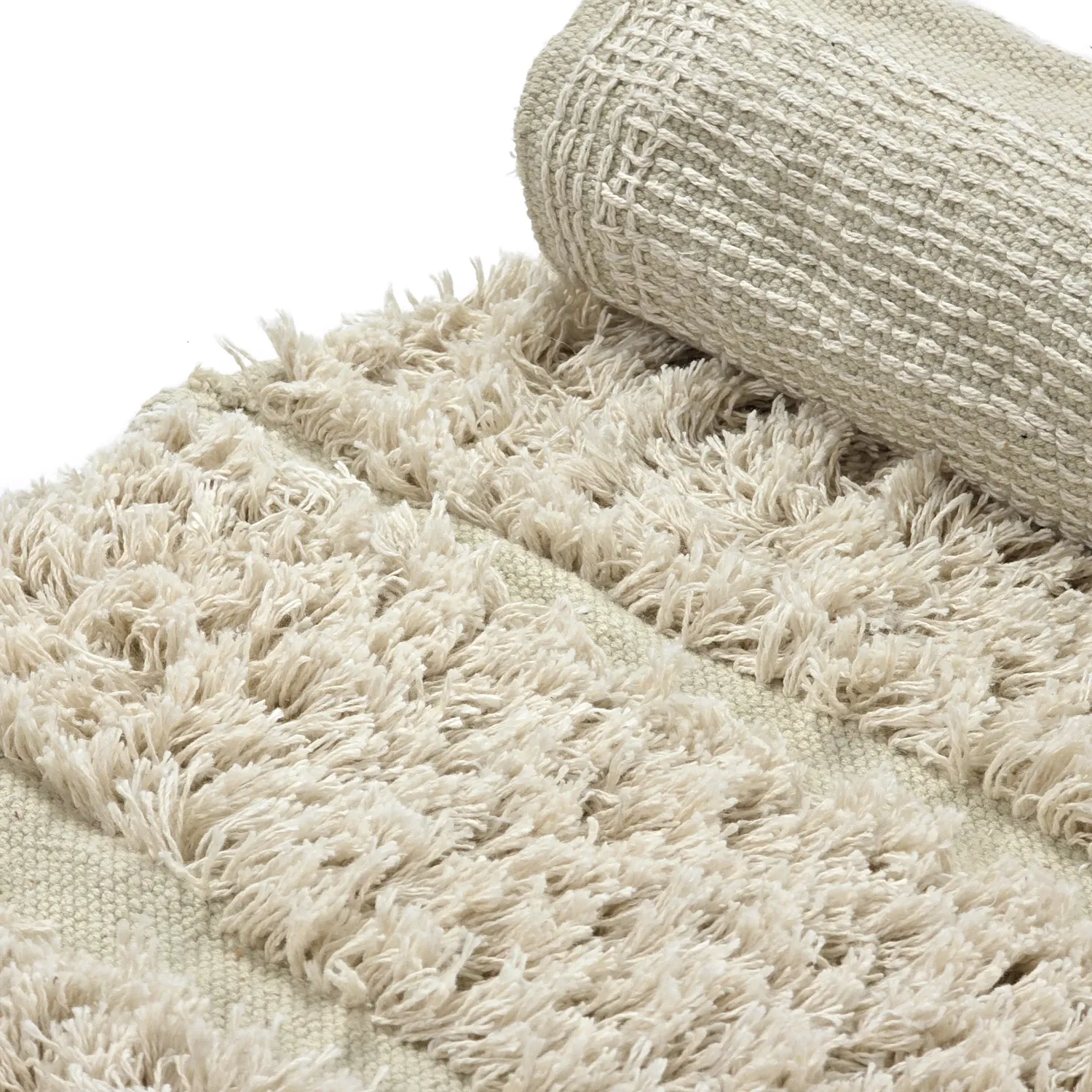 Okrągły dywan - Ikara Natural Cotton Shaggy (krem)