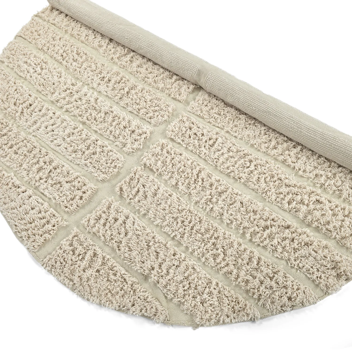 Okrągły dywan - Ikara Natural Cotton Shaggy (krem)