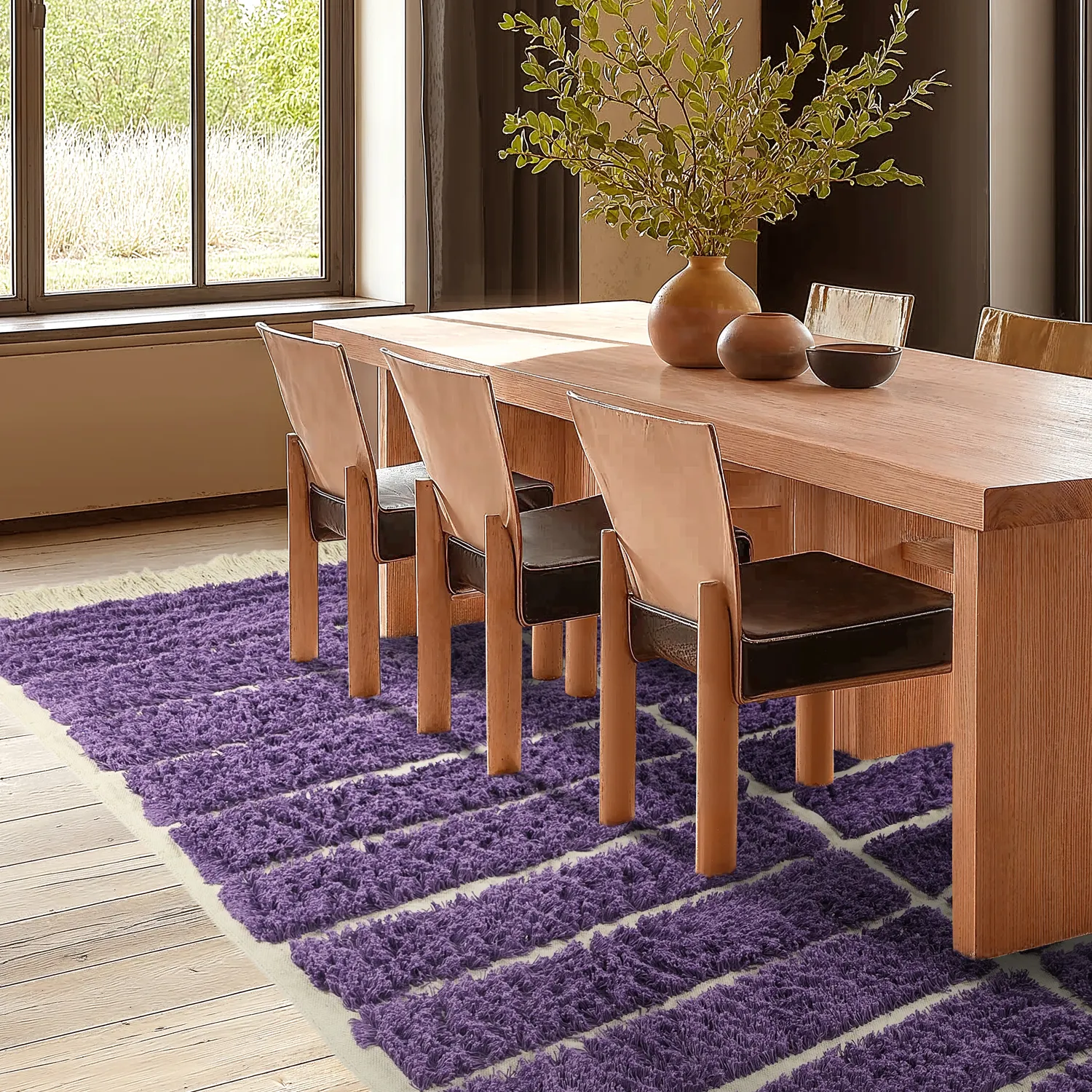 Dywany shaggy - Ikara Natural Cotton Shaggy (fioletowy)