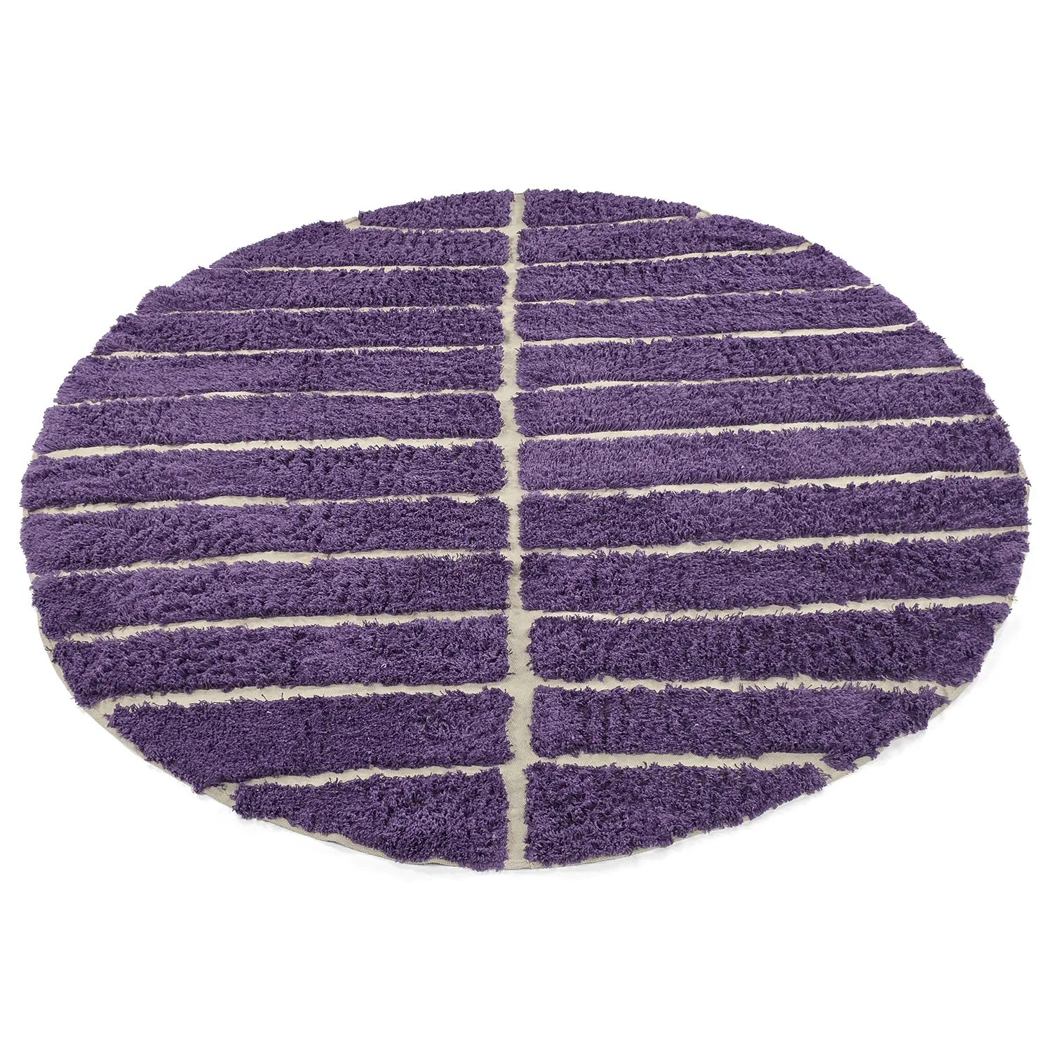 Okrągły dywan - Ikara Natural Cotton Shaggy (fioletowy)