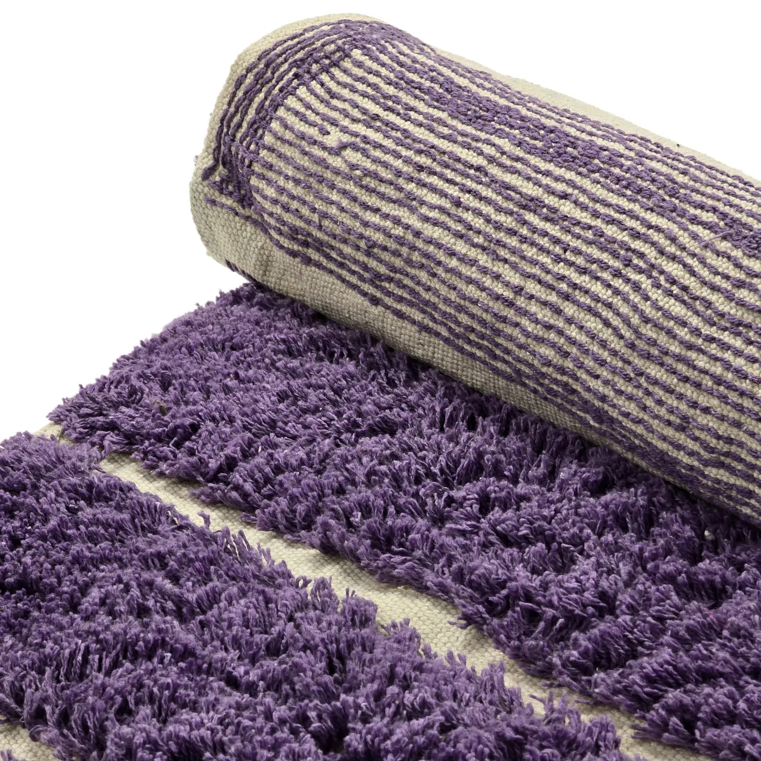 Okrągły dywan - Ikara Natural Cotton Shaggy (fioletowy)