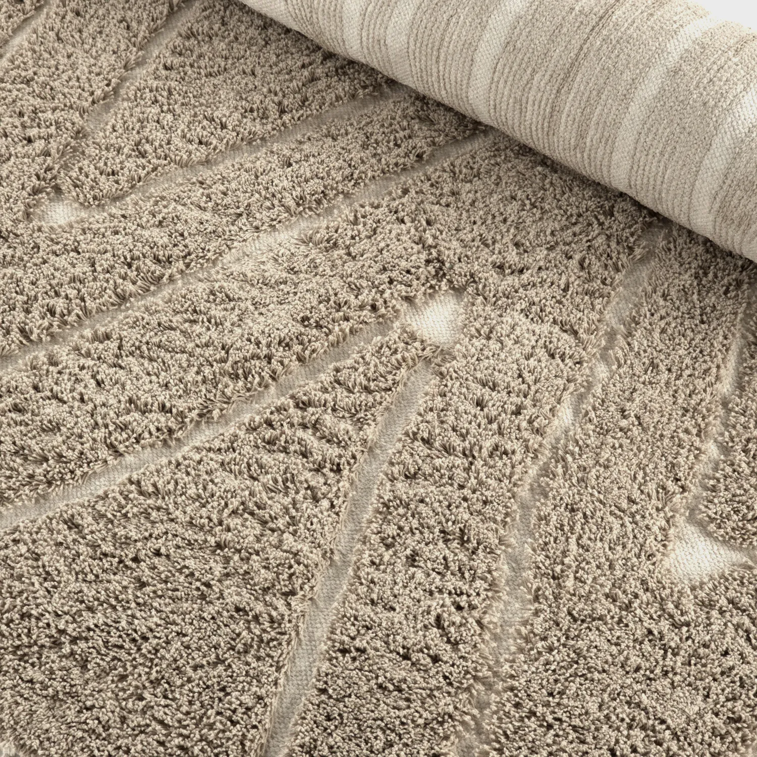 Dywany shaggy - Kindon Natural Cotton Shaggy (beżowy/biały)