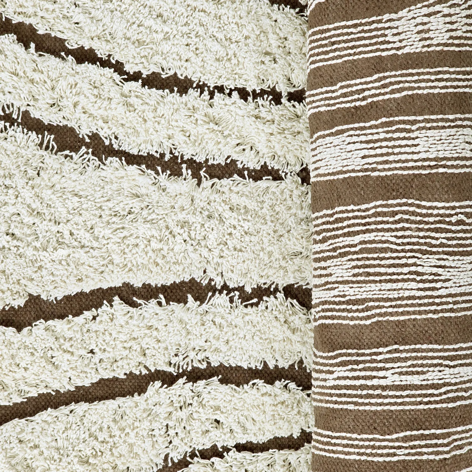 Dywany shaggy - Kindon Natural Cotton Shaggy (złamana biel/brąz)