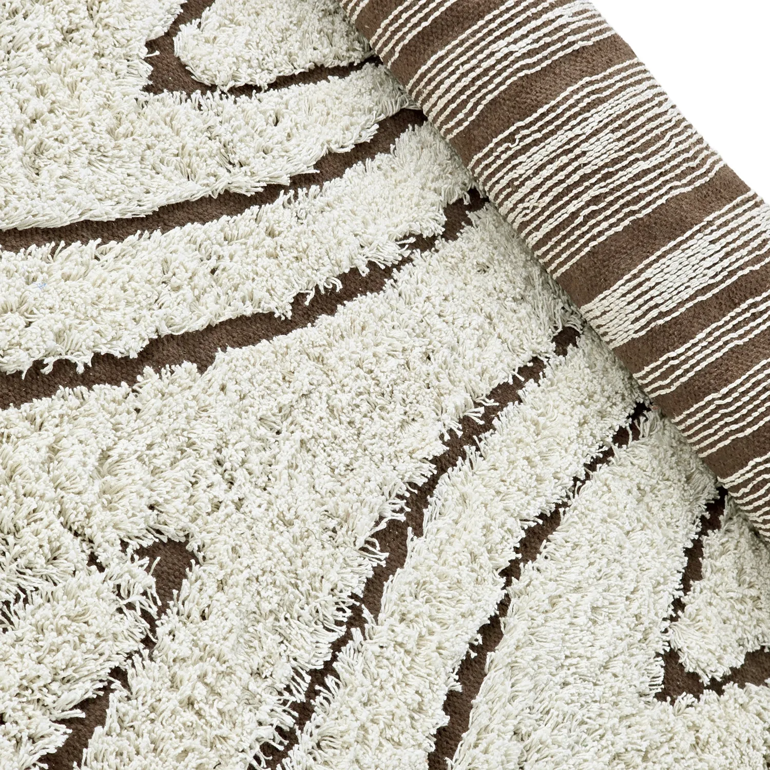 Dywany shaggy - Kindon Natural Cotton Shaggy (złamana biel/brąz)