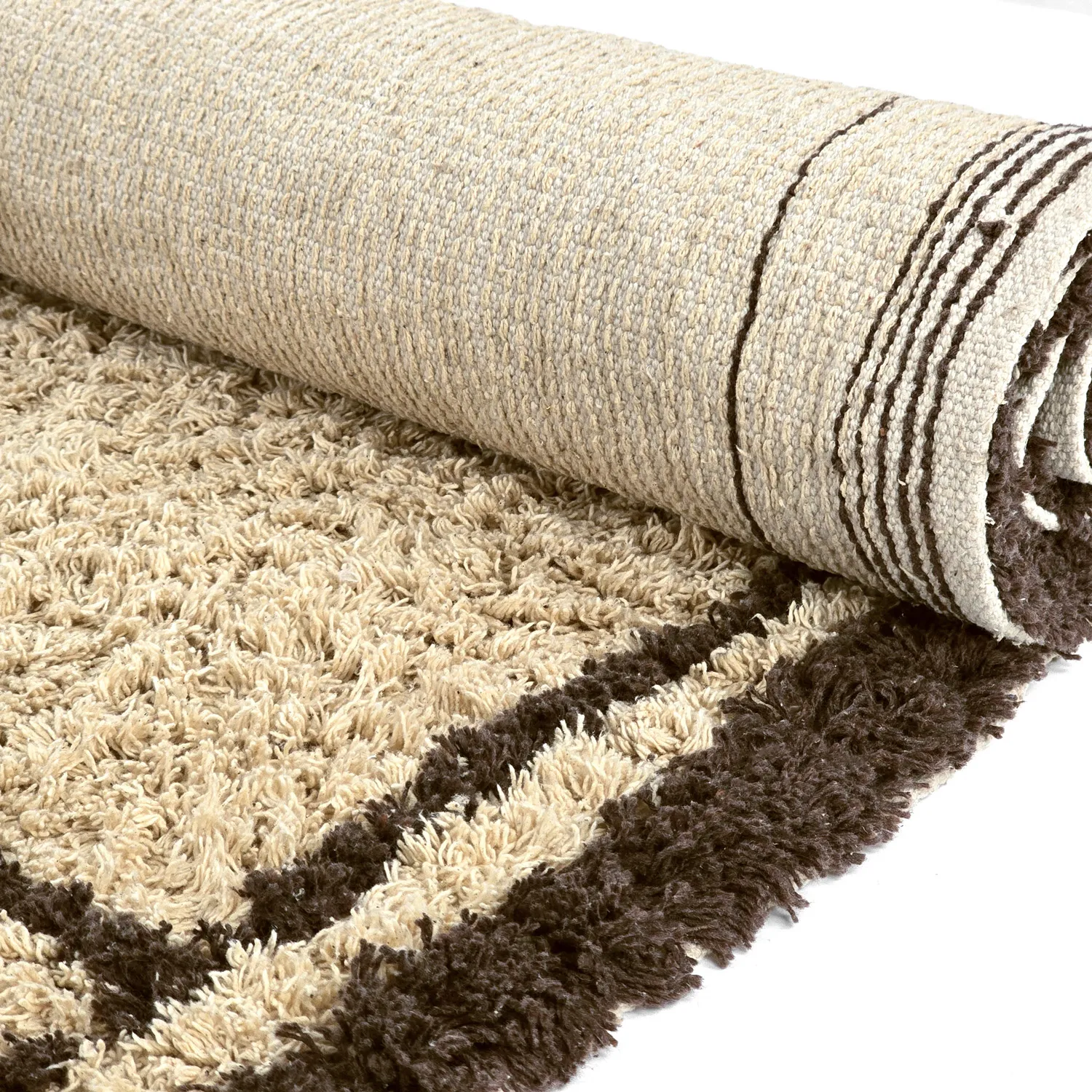 Dywany shaggy - Lana Natural Cotton Shaggy (beż/brąz)