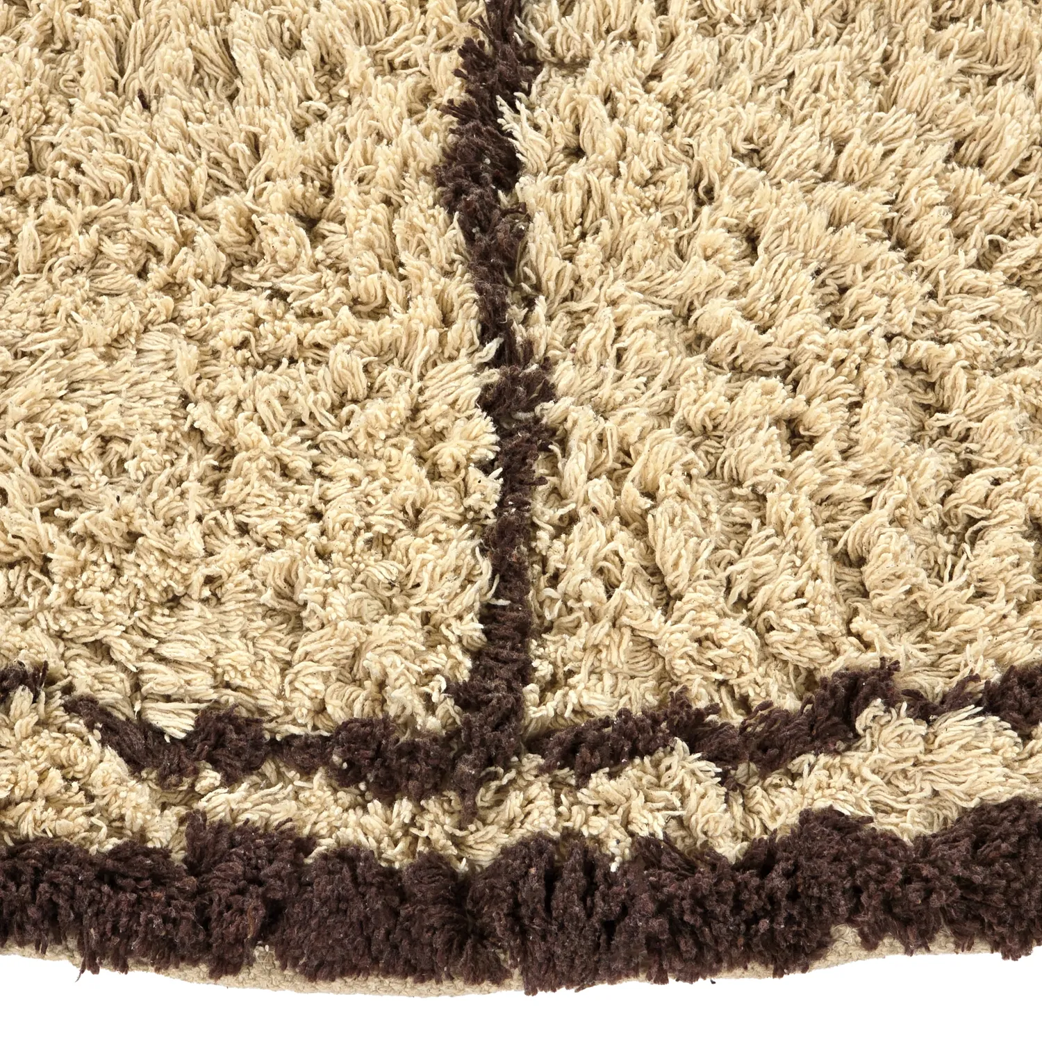 Okrągły dywan - Lana Natural Cotton Shaggy (beż/brąz)