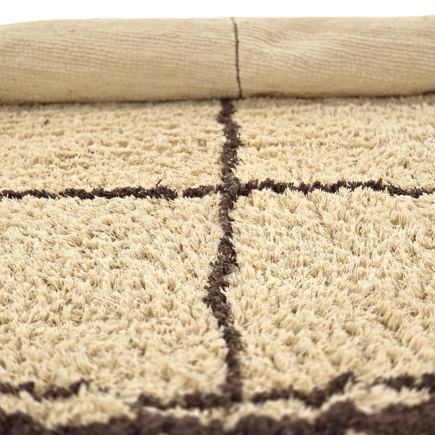 Okrągły dywan - Lana Natural Cotton Shaggy (beż/brąz)