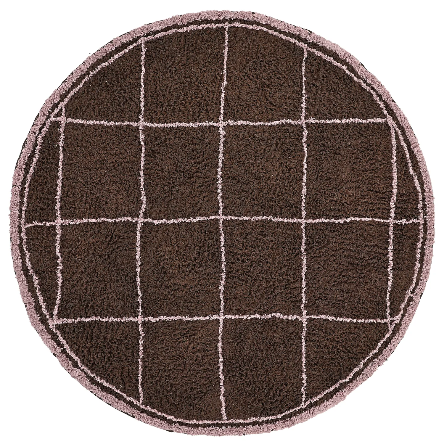 Okrągły dywan - Lana Natural Cotton Shaggy (brązowy)