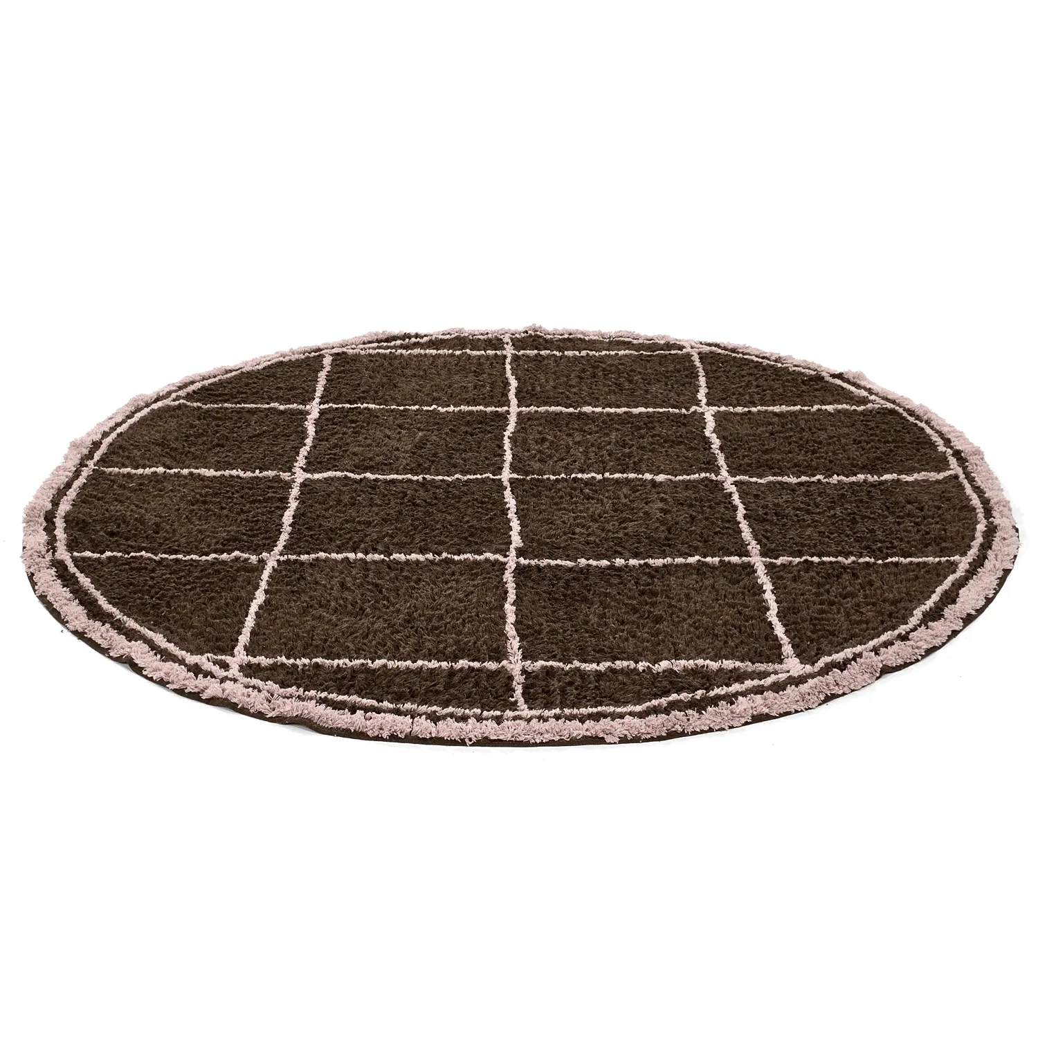 Okrągły dywan - Lana Natural Cotton Shaggy (brązowy)