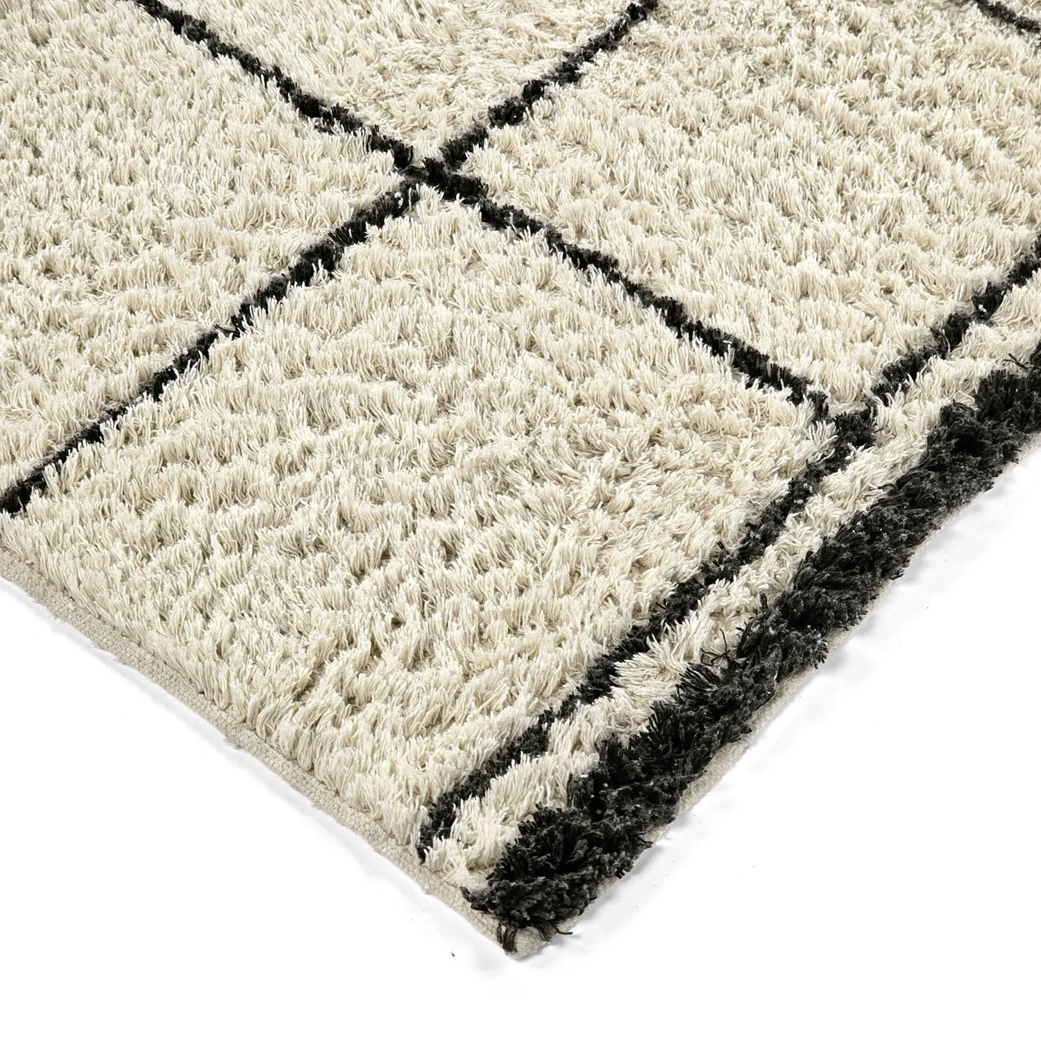 Dywany shaggy - Lana Natural Cotton Shaggy (kremowy/ciemnoszary)