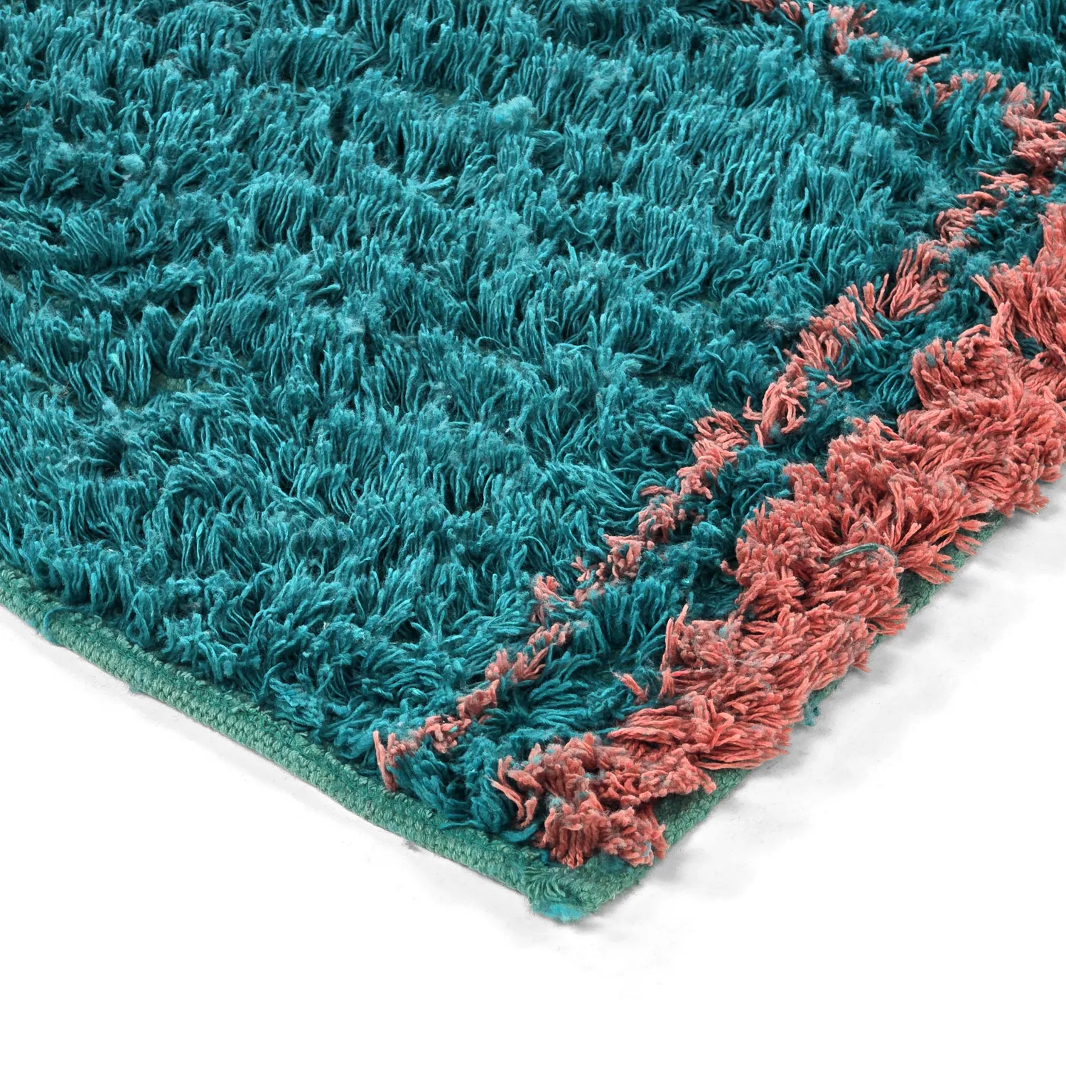 Dywany shaggy - Lana Natural Cotton Shaggy (turkusowy/różowy)