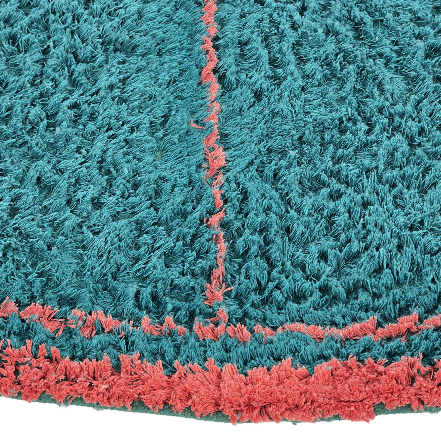 Okrągły dywan - Lana Natural Cotton Shaggy (turkusowy/różowy)