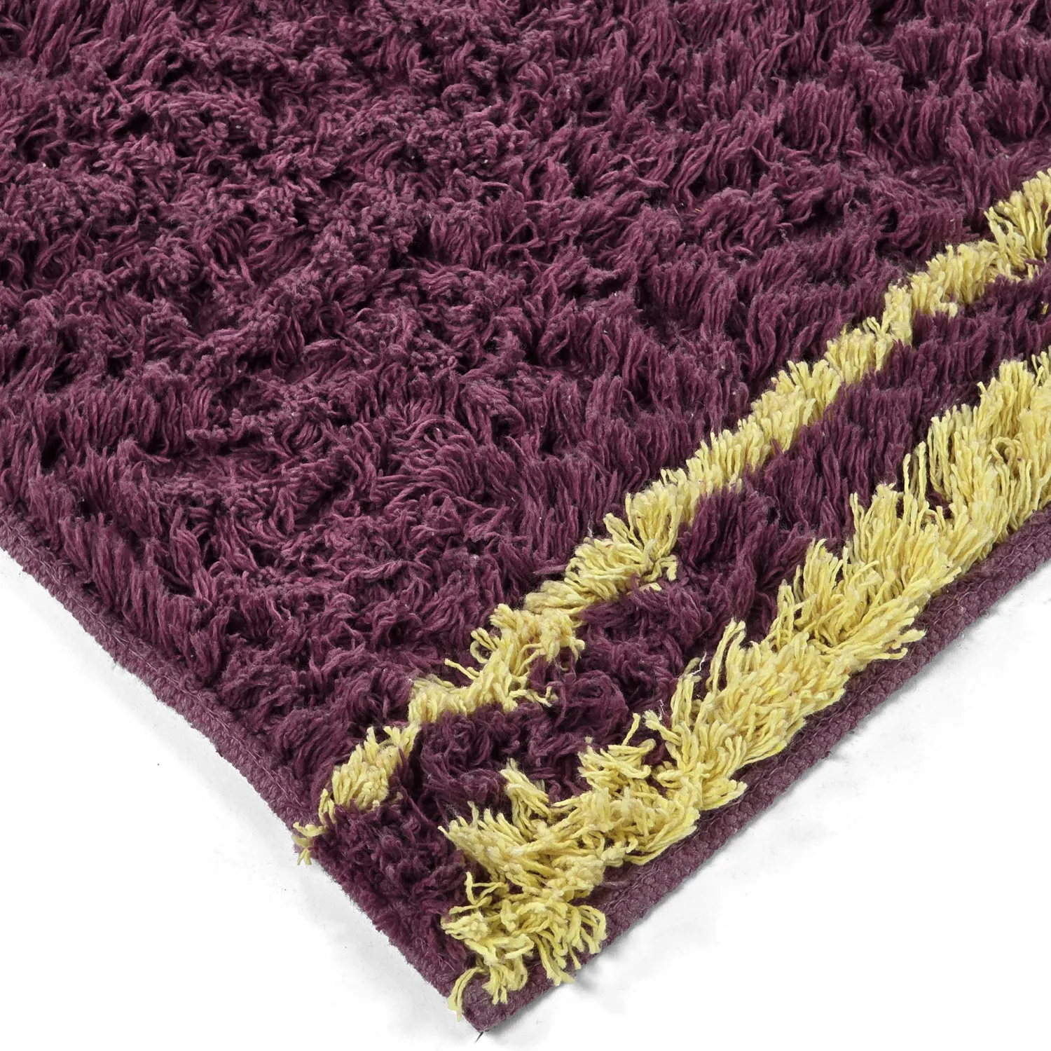 Dywany shaggy - Lana Natural Cotton Shaggy (bordowy/żółty)