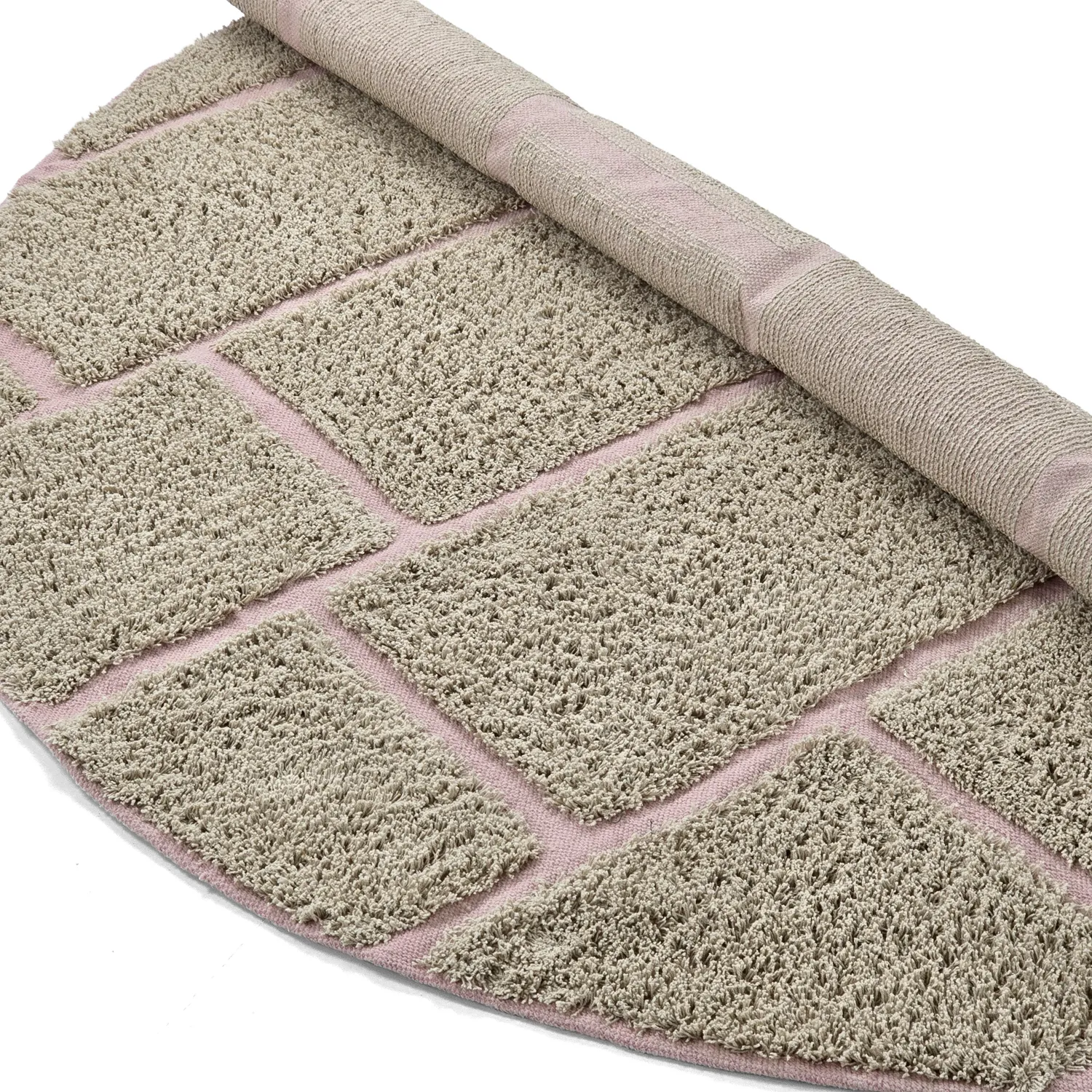 Okrągły dywan - Lindley Natural Cotton Shaggy (beżowy/różowy)