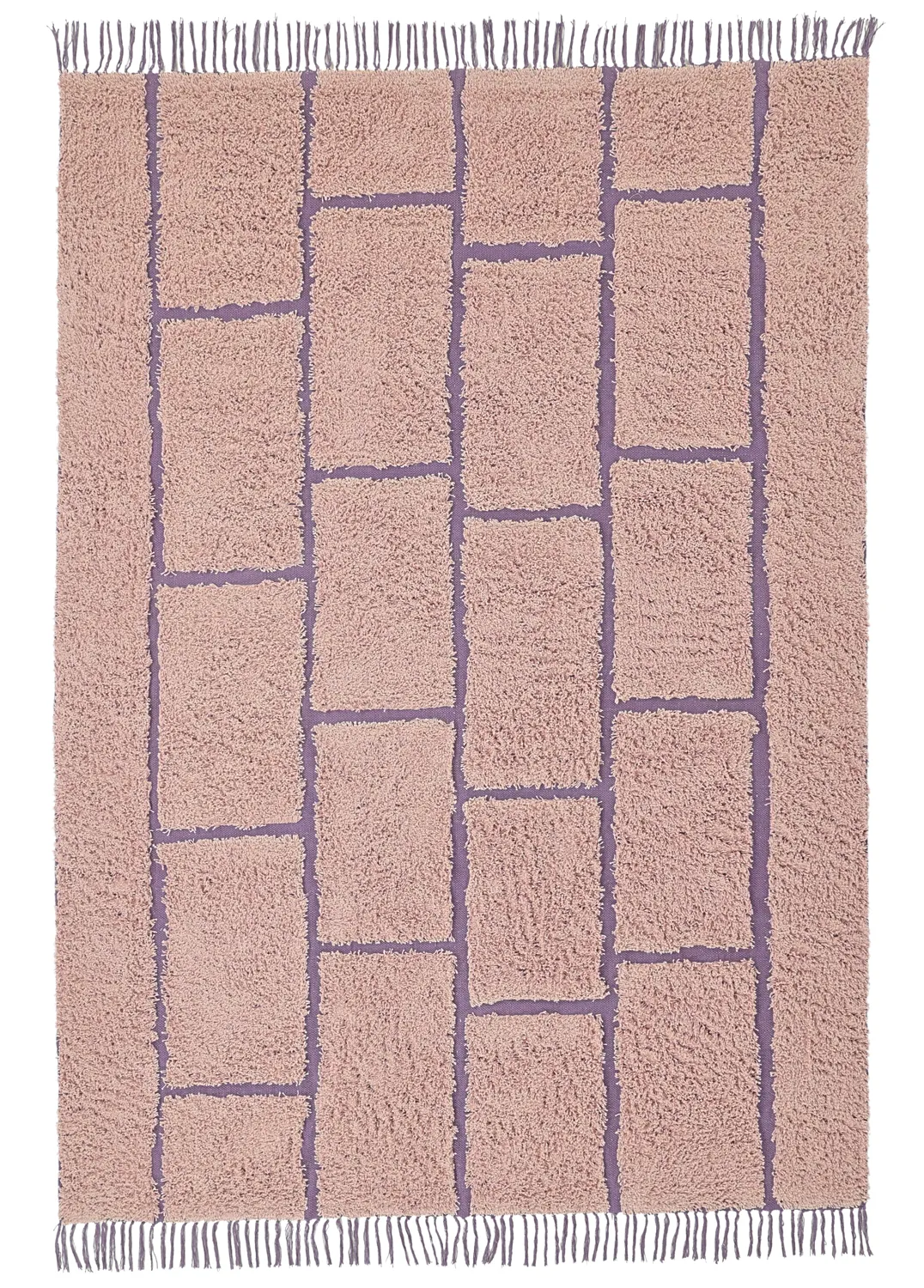 Dywany shaggy - Lindley Natural Cotton Shaggy (różowy/fioletowy)