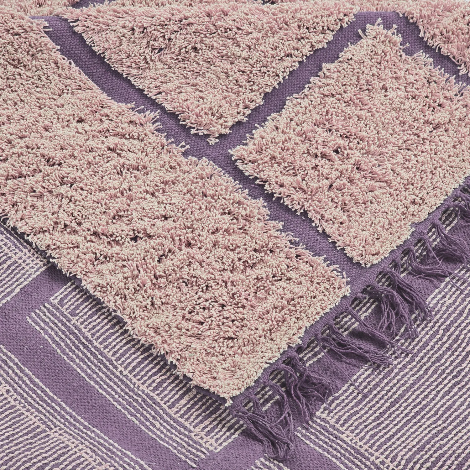 Dywany shaggy - Lindley Natural Cotton Shaggy (różowy/fioletowy)