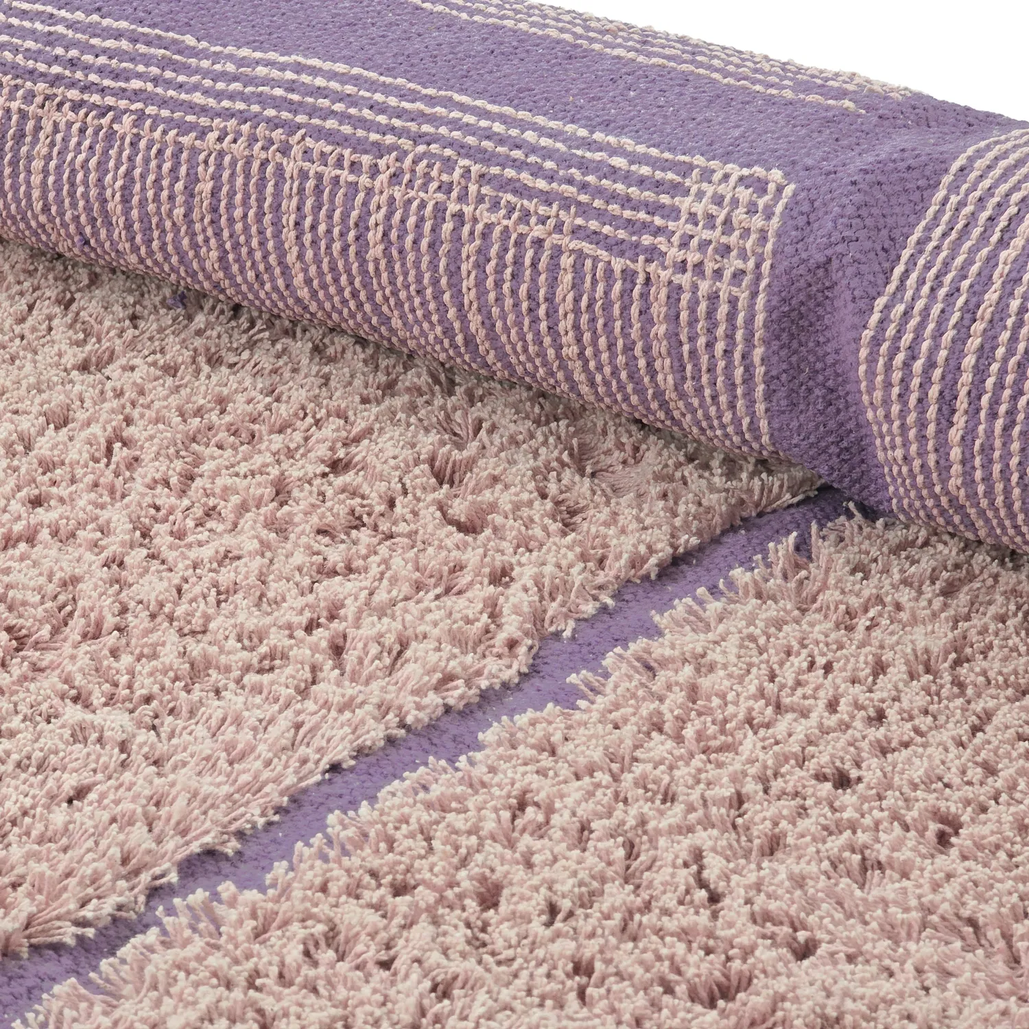 Okrągły dywan - Lindley Natural Cotton Shaggy (różowy/fioletowy)