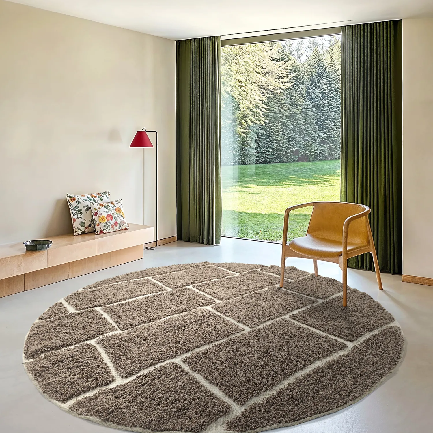Okrągły dywan - Lindley Natural Cotton Shaggy (ciemnoszary/szary)