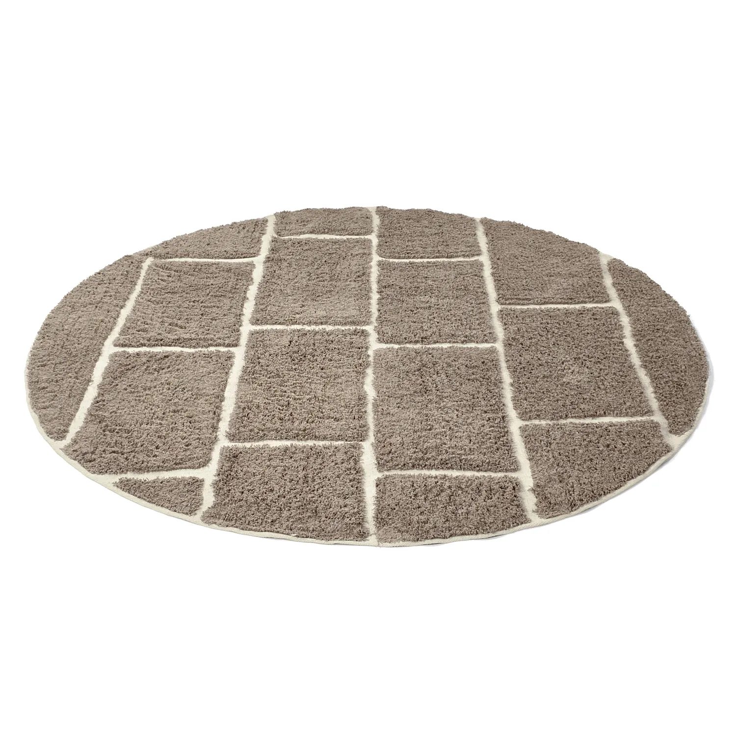 Okrągły dywan - Lindley Natural Cotton Shaggy (ciemnoszary/szary)