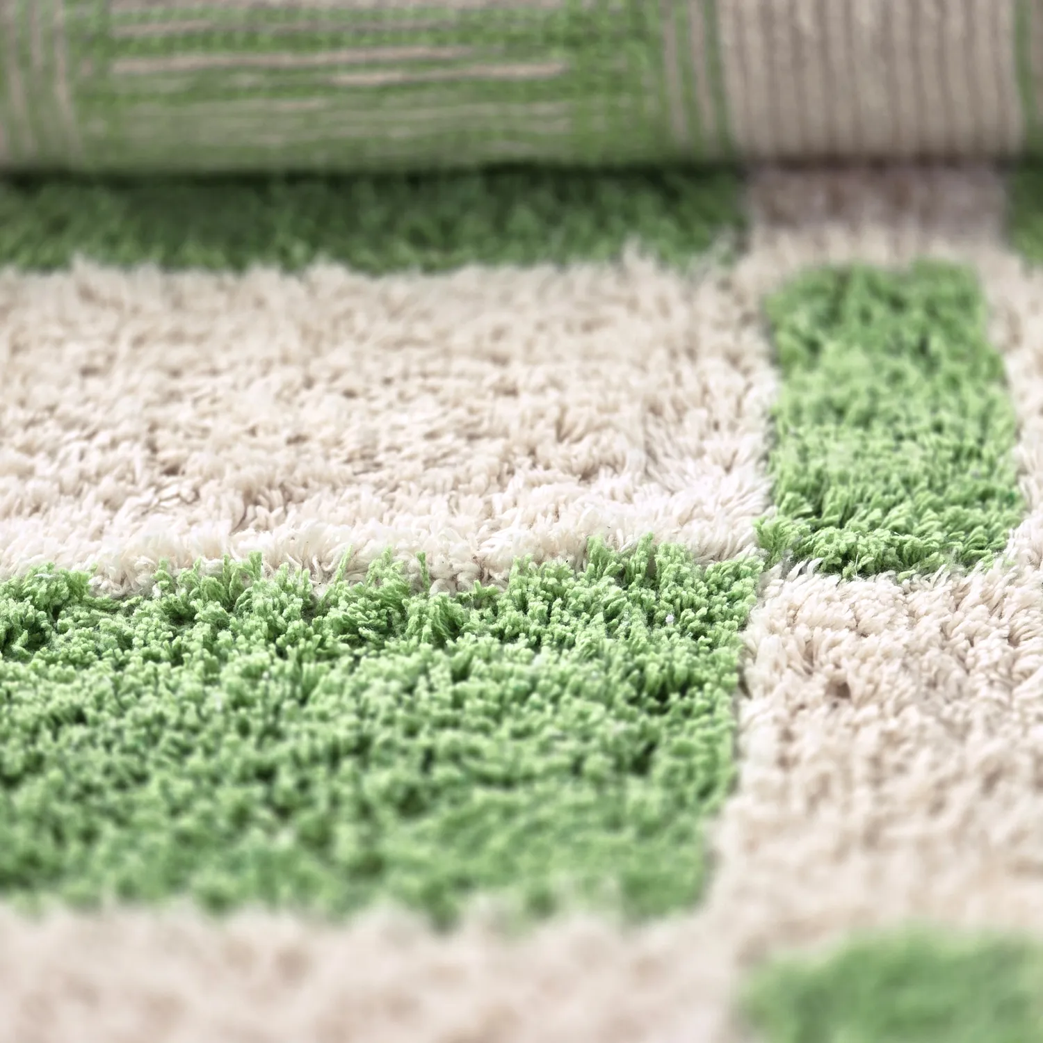 Okrągły dywan - Maranello Natural Cotton Shaggy (zielony)