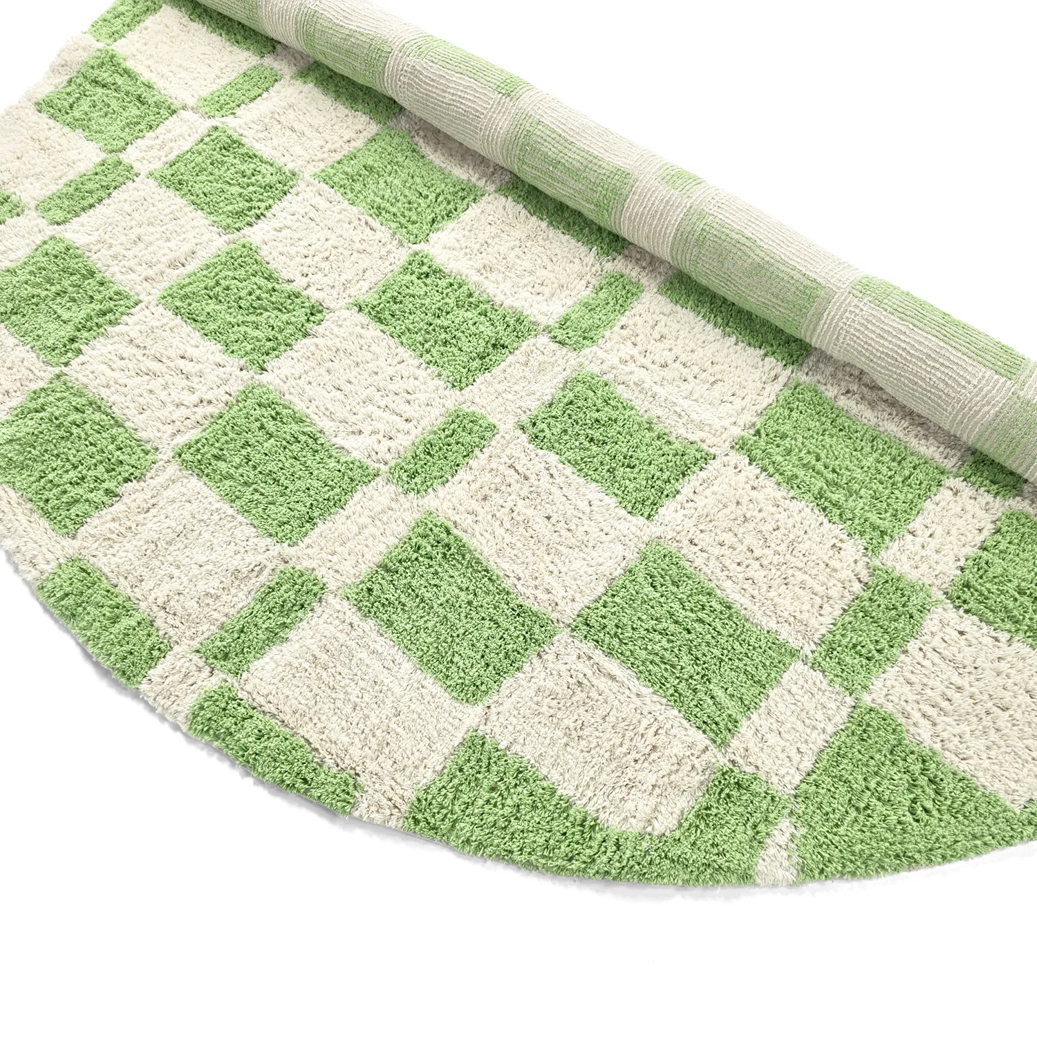 Okrągły dywan - Maranello Natural Cotton Shaggy (zielony)