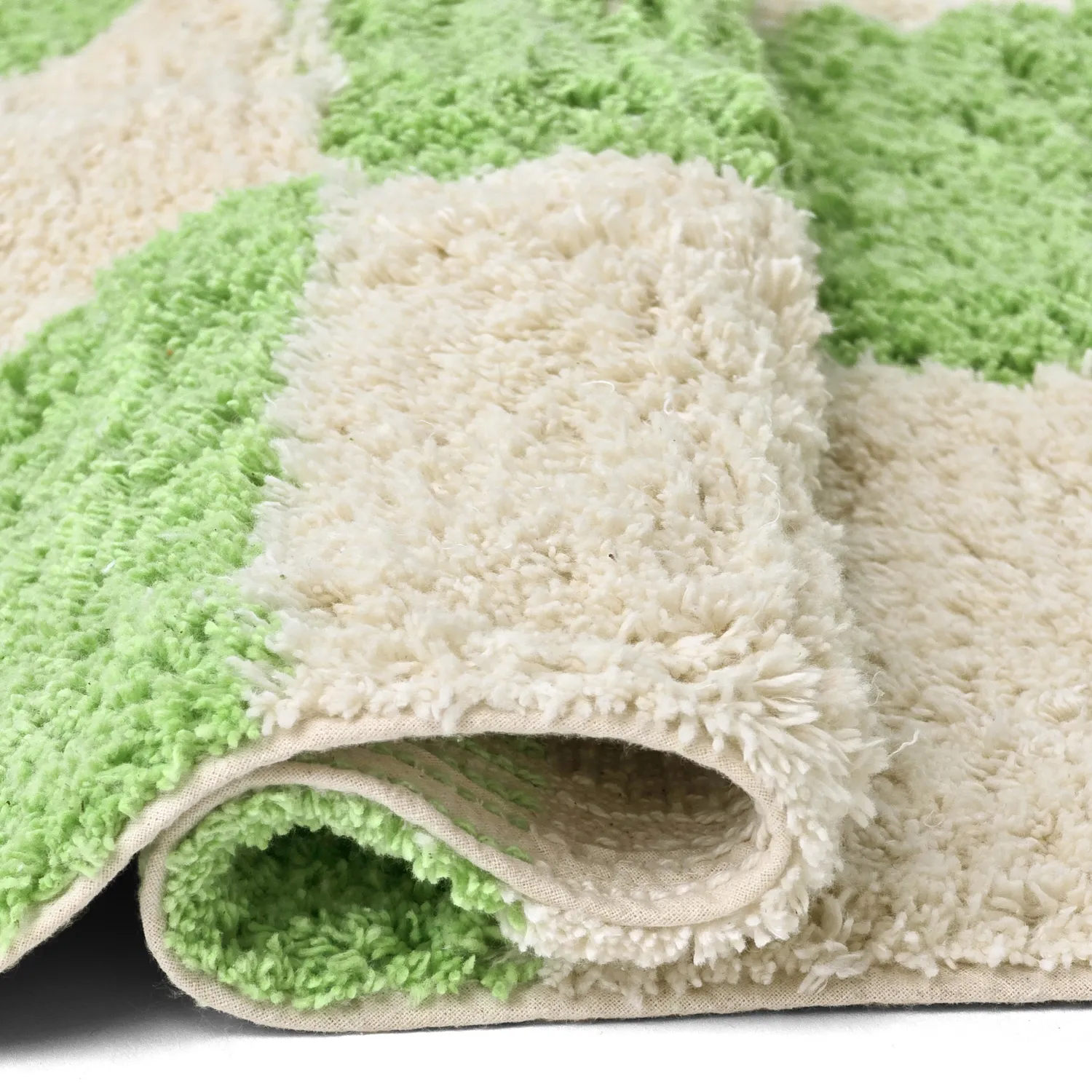 Dywany shaggy - Maranello Natural Cotton Shaggy (zielony)