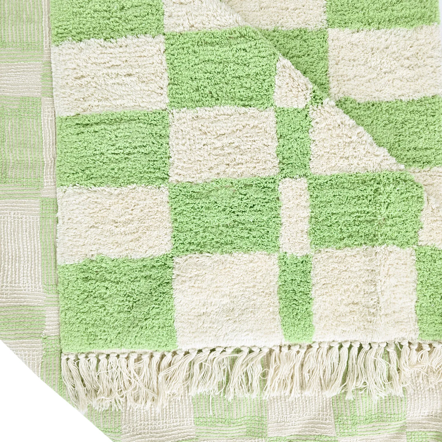 Dywany shaggy - Maranello Natural Cotton Shaggy (zielony)