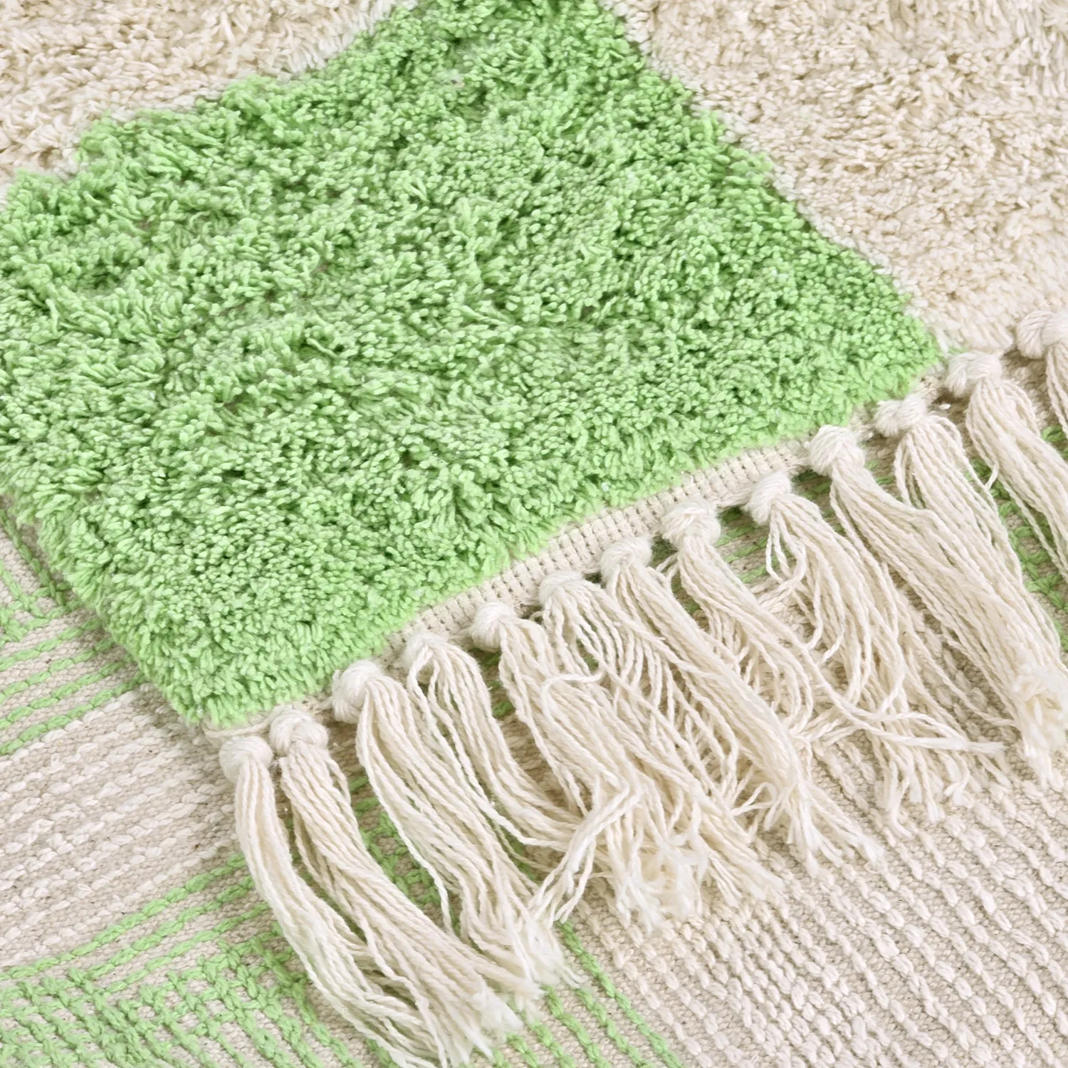Dywany shaggy - Maranello Natural Cotton Shaggy (zielony)