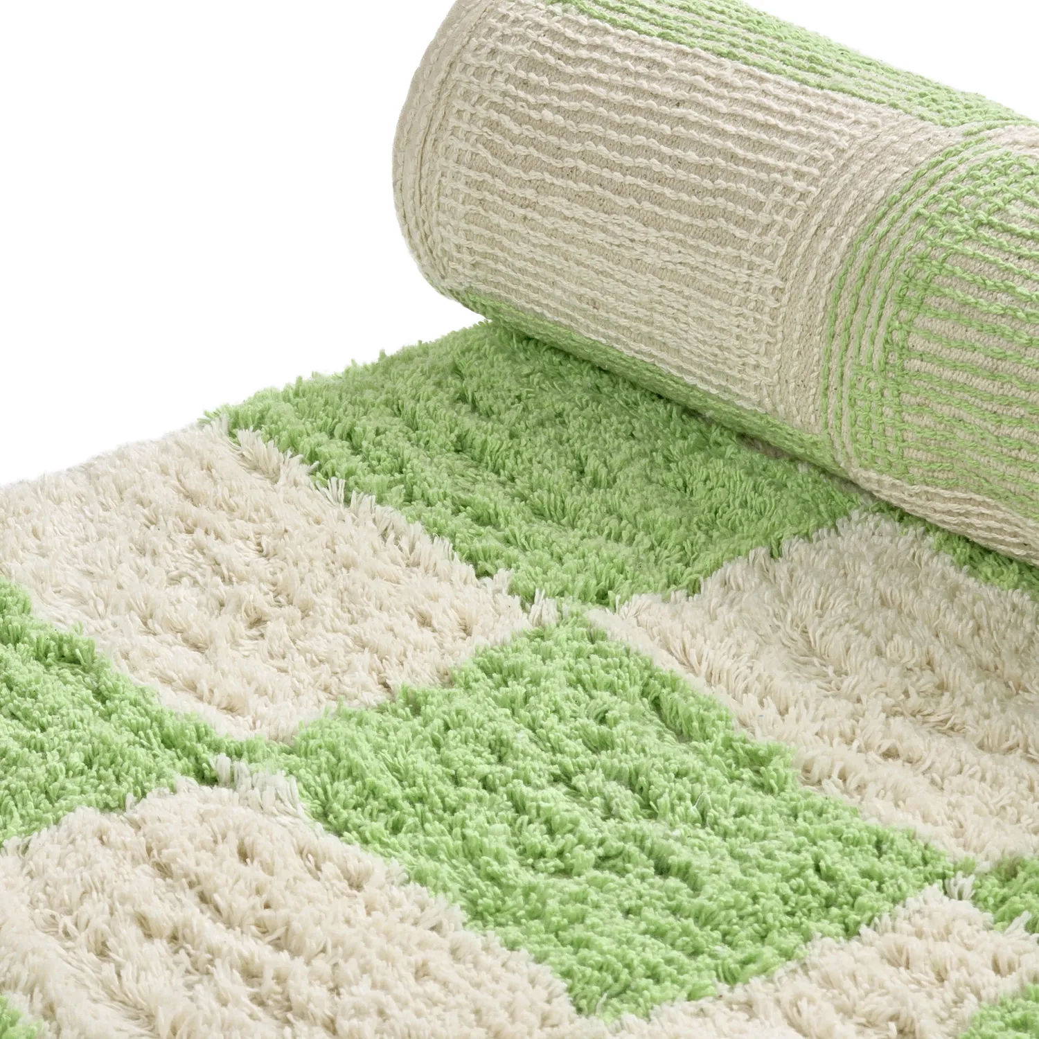Dywany shaggy - Maranello Natural Cotton Shaggy (zielony)