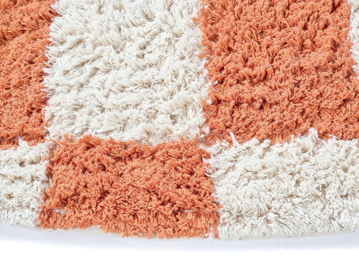 Okrągły dywan - Maranello Natural Cotton Shaggy (pomarańczowy)