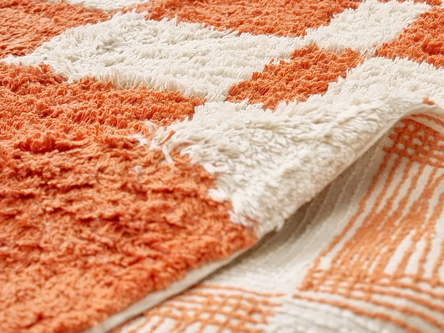 Okrągły dywan - Maranello Natural Cotton Shaggy (pomarańczowy)