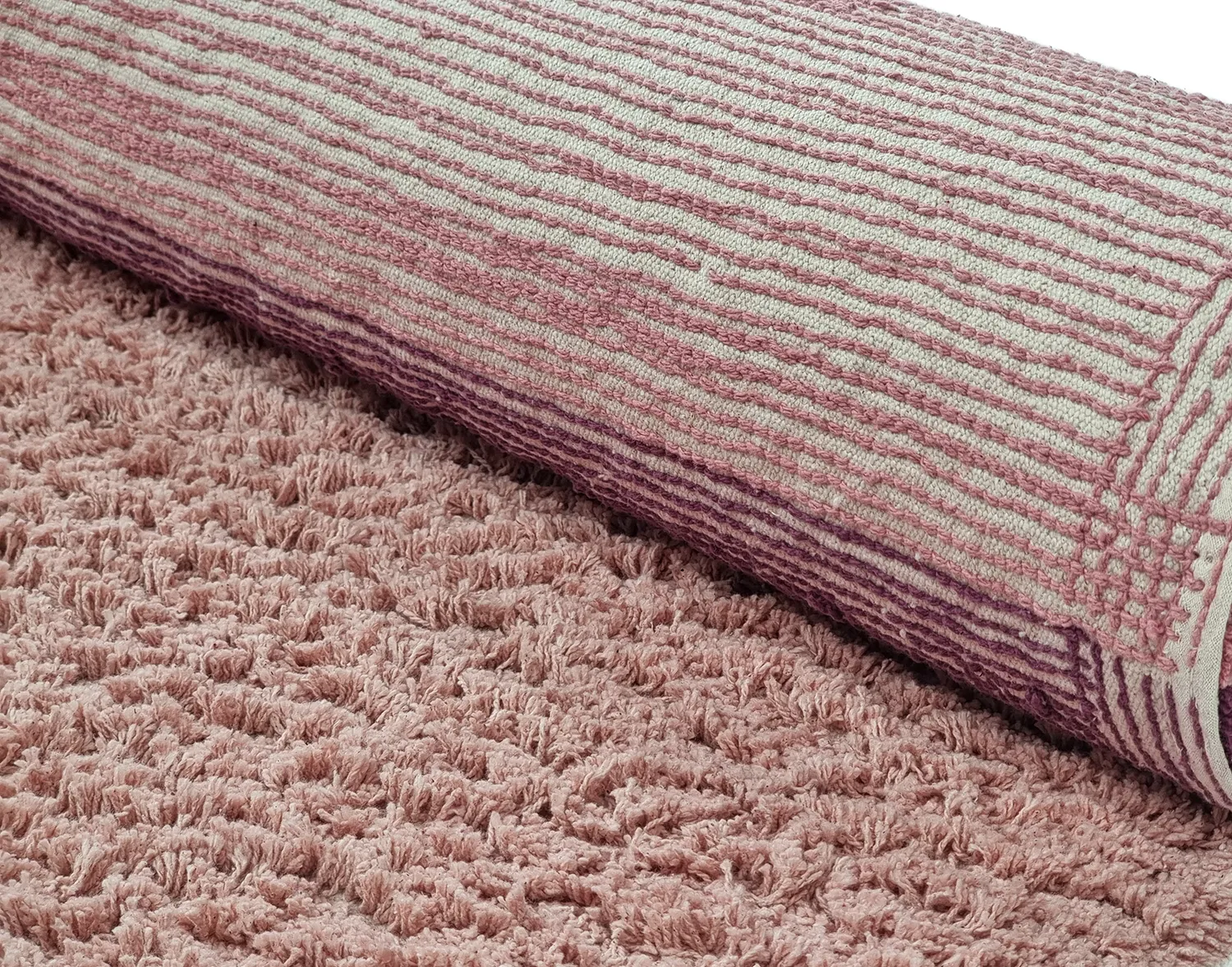 Okrągły dywan - Pione Natural Cotton Shaggy (różowy)