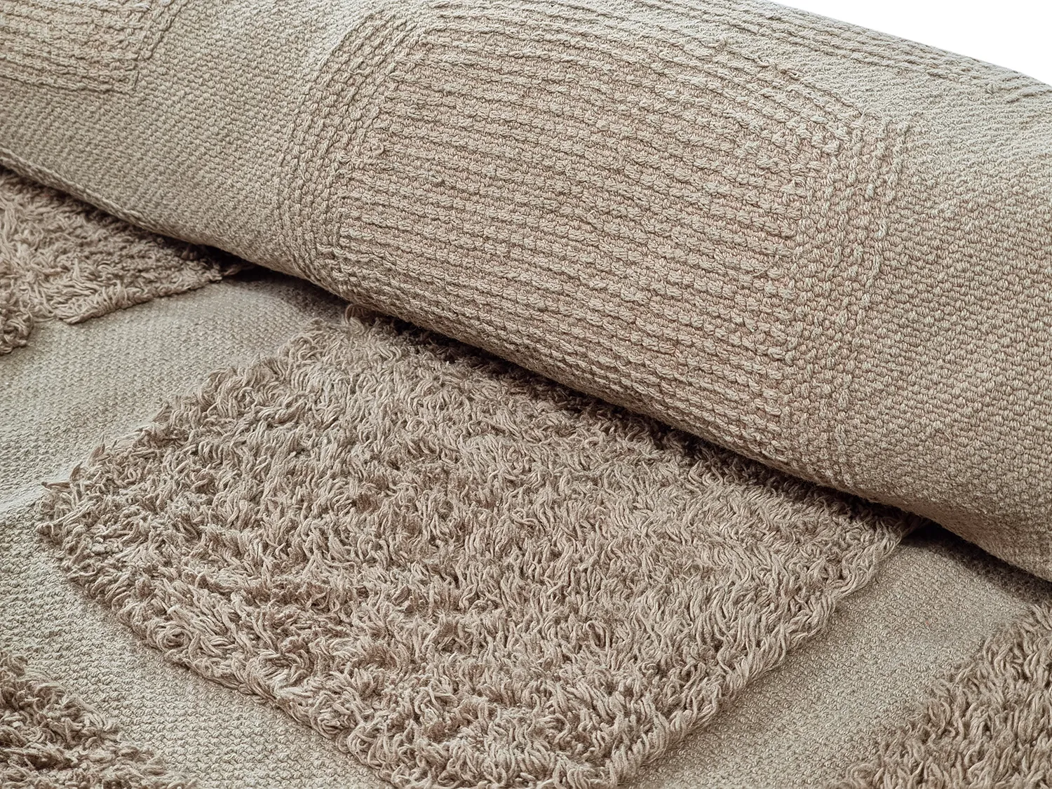 Okrągły dywan - Salem Natural Cotton Shaggy (kolor ciemnoszary)