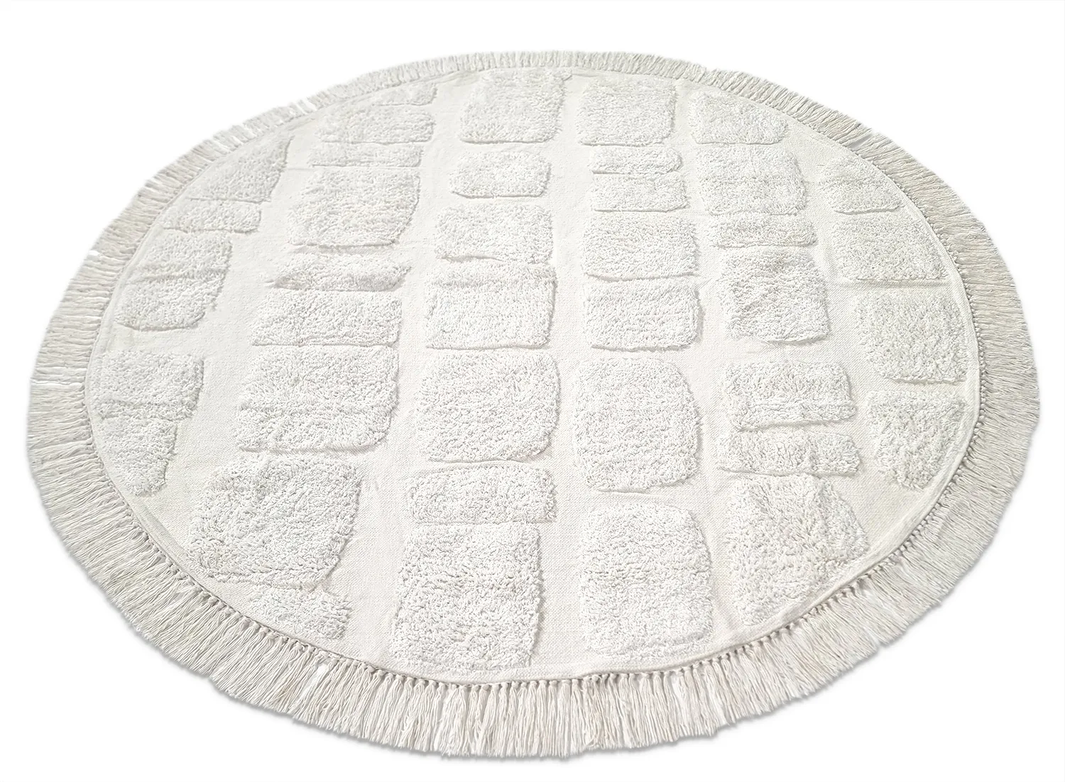 Okrągły dywan - Salem Natural Cotton Shaggy (offwhite)