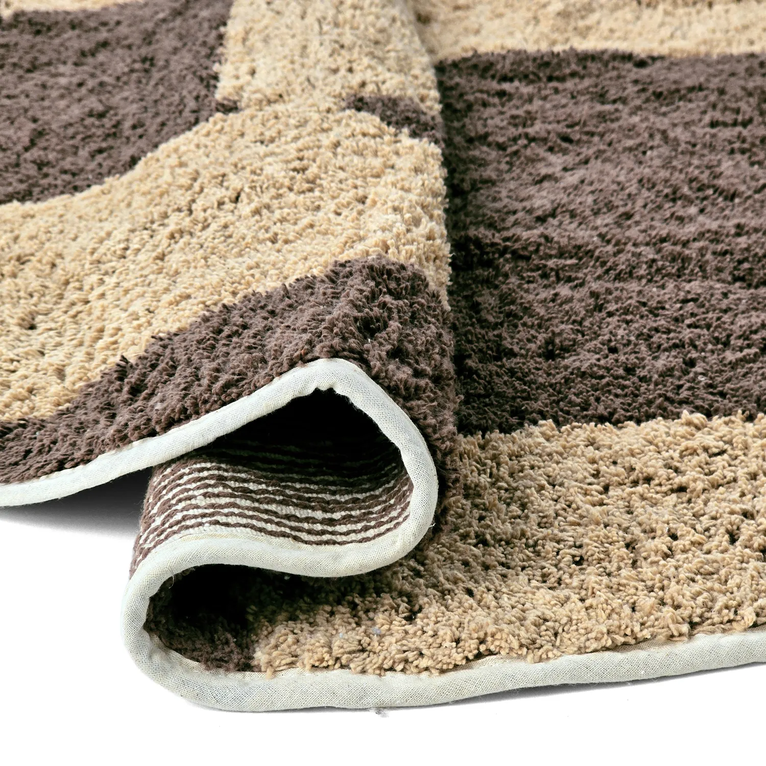 Okrągły dywan - Siberia Natural Cotton Shaggy (beż/brąz)