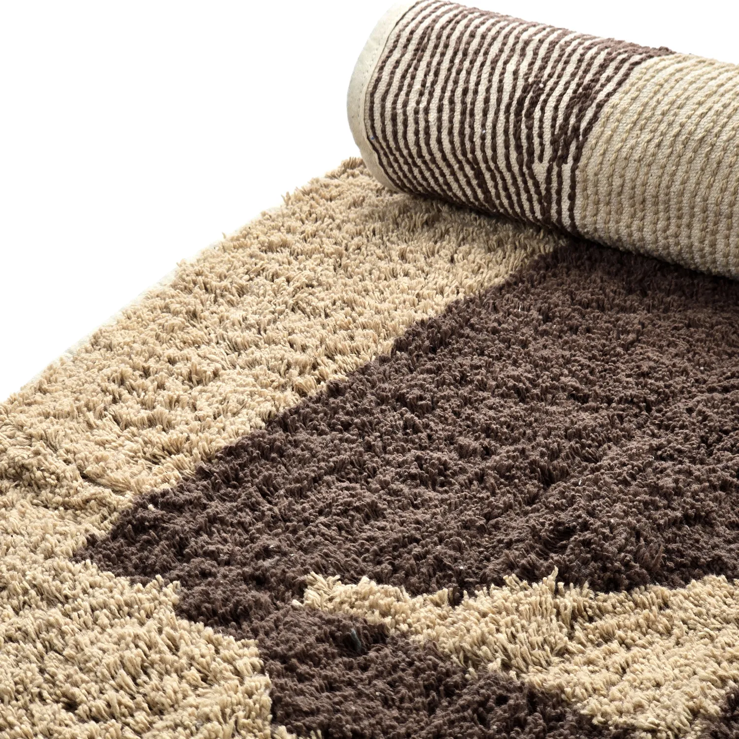 Okrągły dywan - Siberia Natural Cotton Shaggy (beż/brąz)