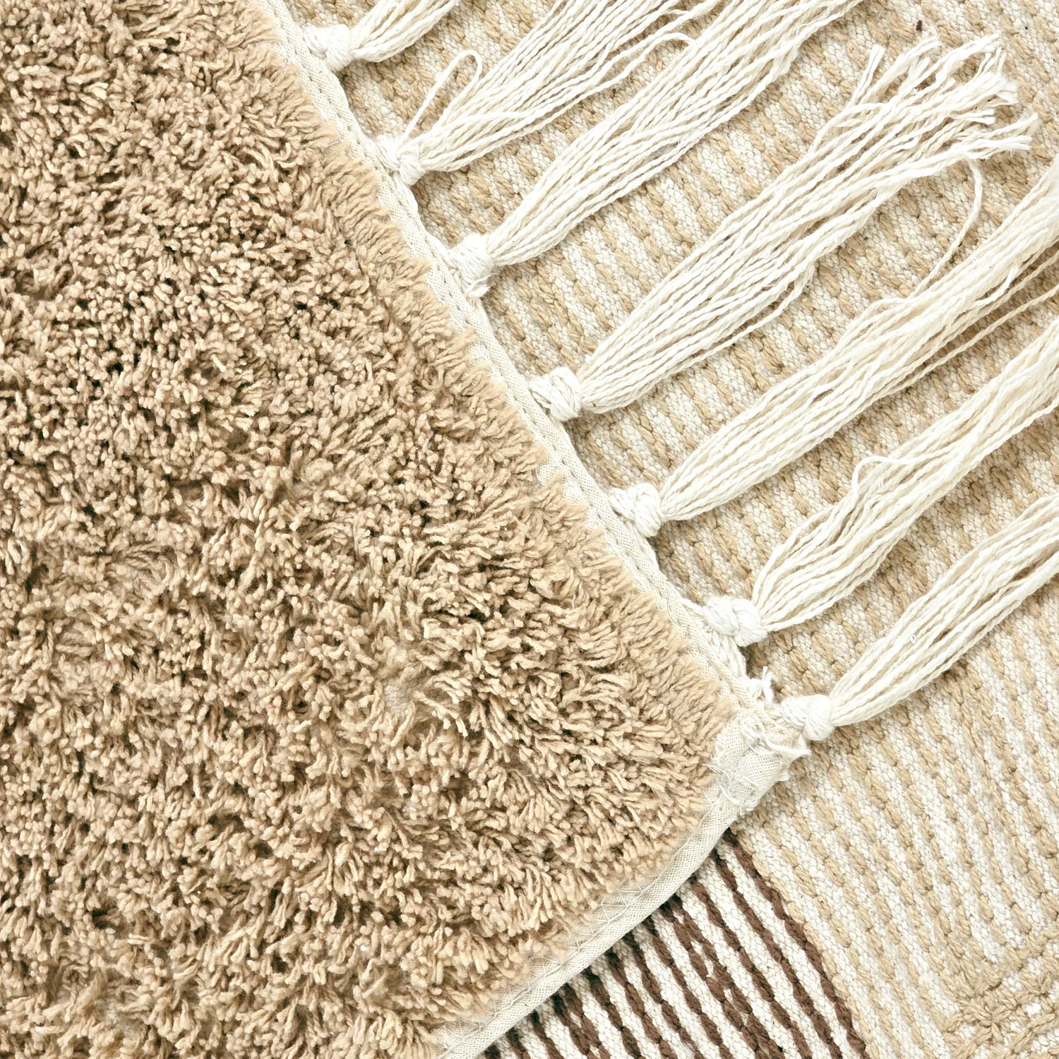 Dywany shaggy - Siberia Natural Cotton Shaggy (beż/brąz)