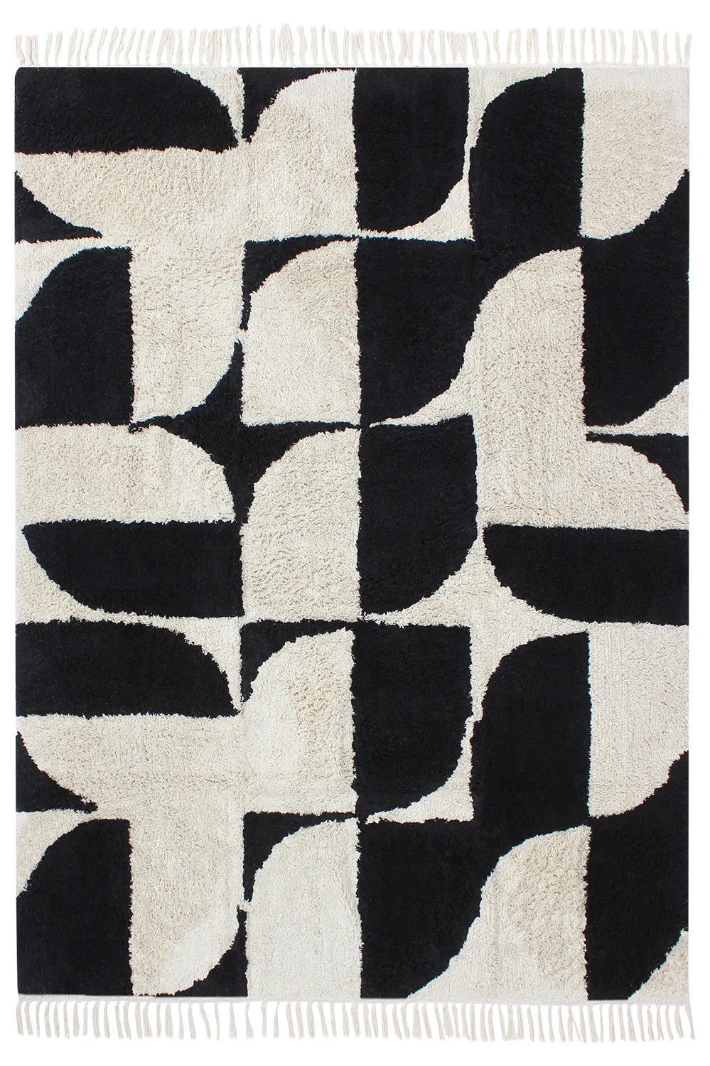 Dywany shaggy - Siberia Natural Cotton Shaggy (offwhite/czarny)