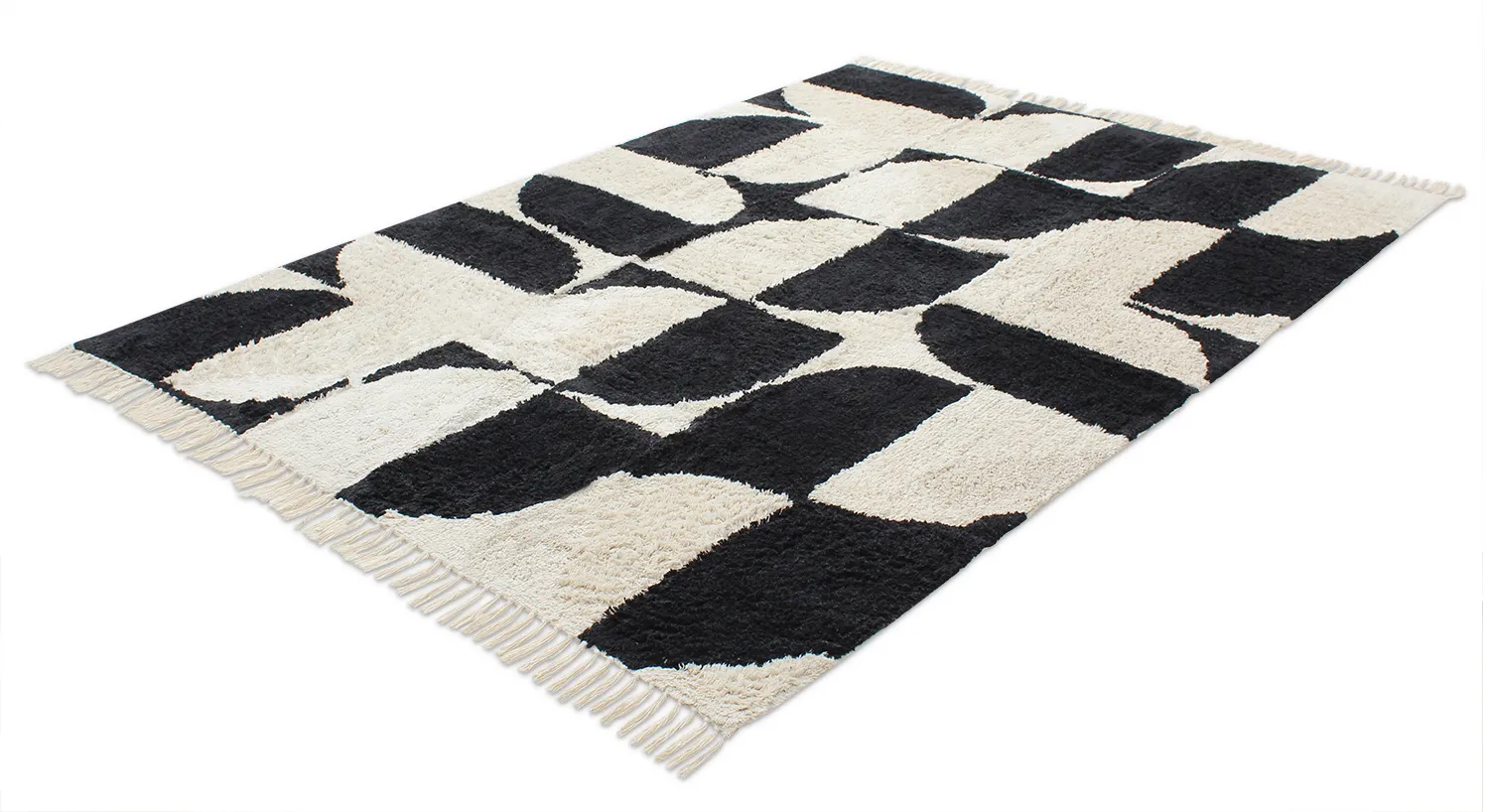 Dywany shaggy - Siberia Natural Cotton Shaggy (offwhite/czarny)
